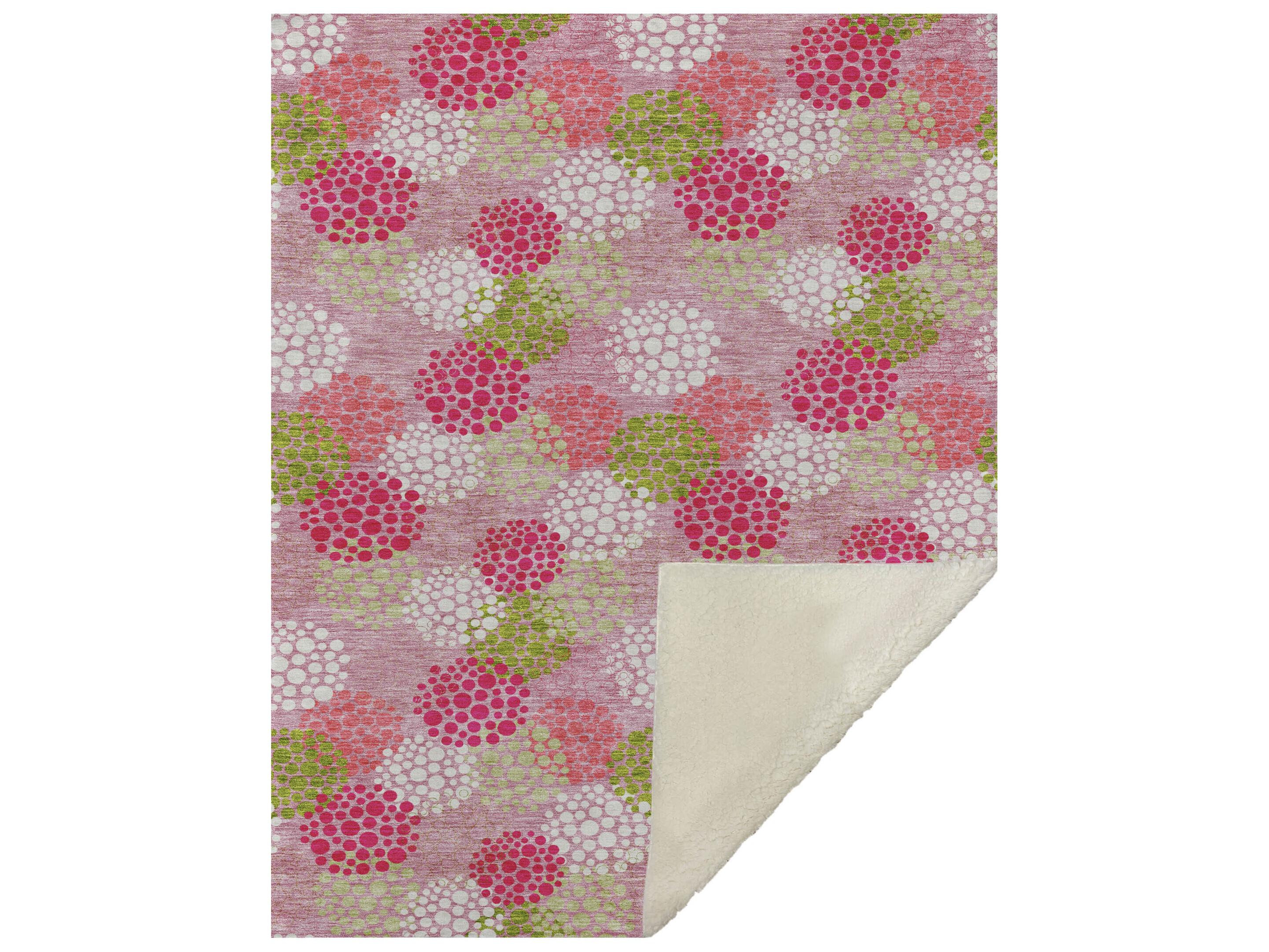 Dalyn Sherpa Pink Polyester Throw