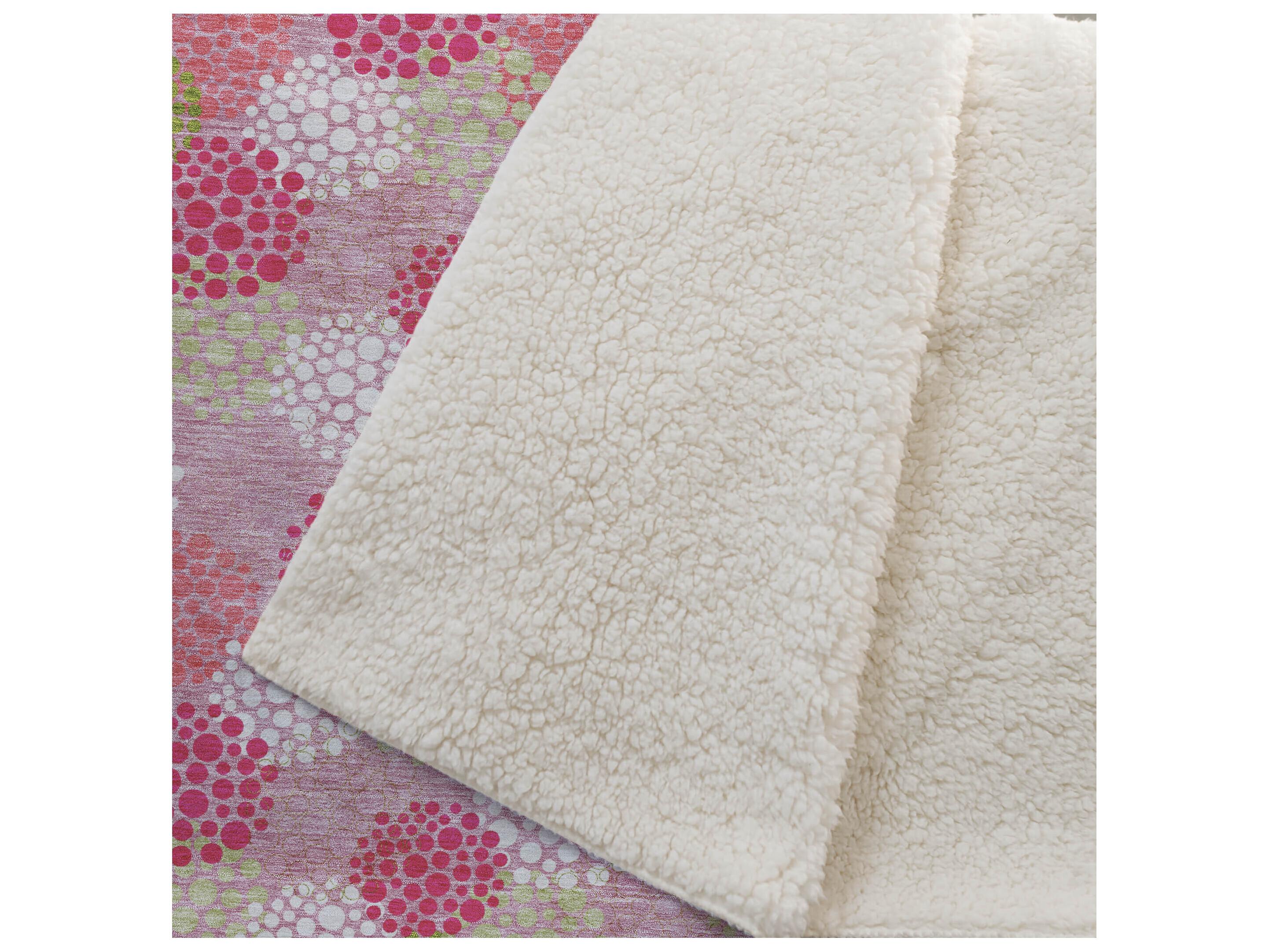 Dalyn Sherpa Pink Polyester Throw
