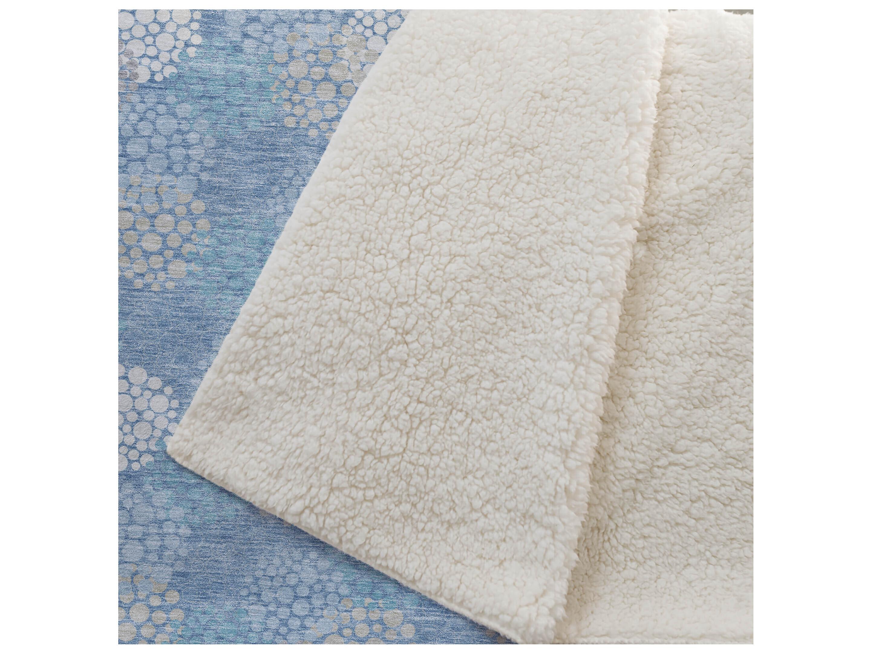 Dalyn Sherpa Blue Polyester Throw