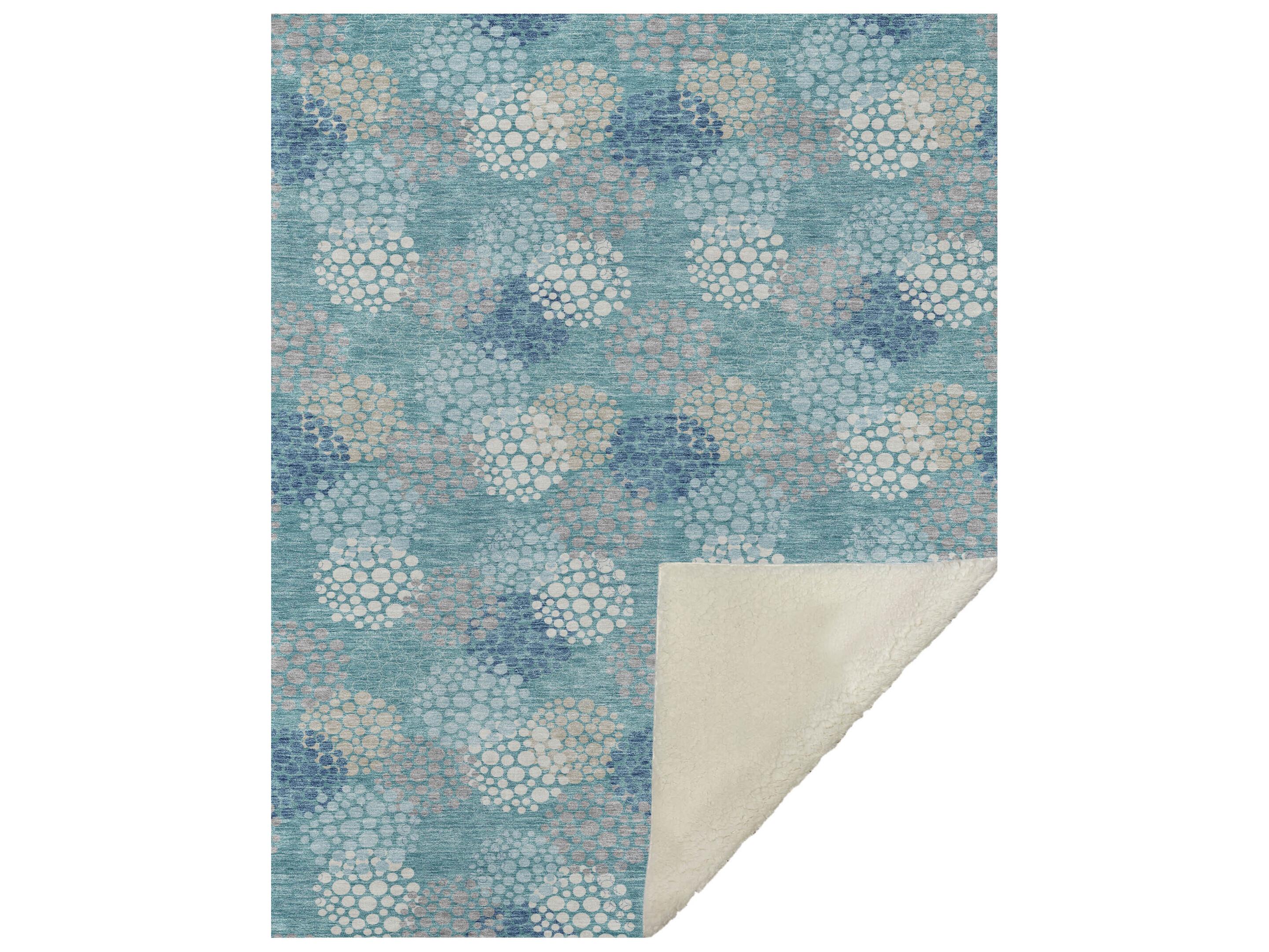 Dalyn Sherpa Teal Polyester Throw