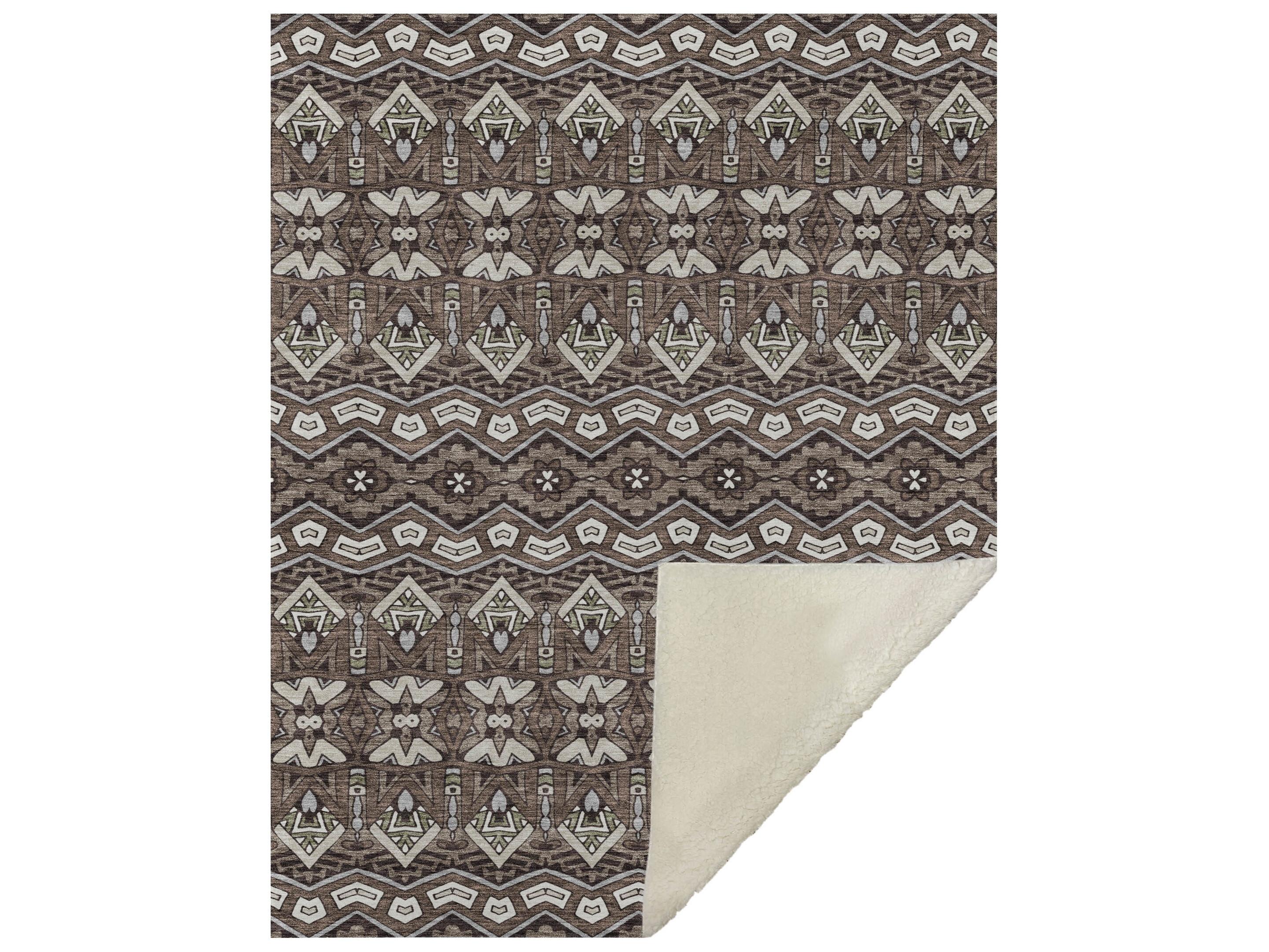 Dalyn Sherpa Brown Polyester Throw