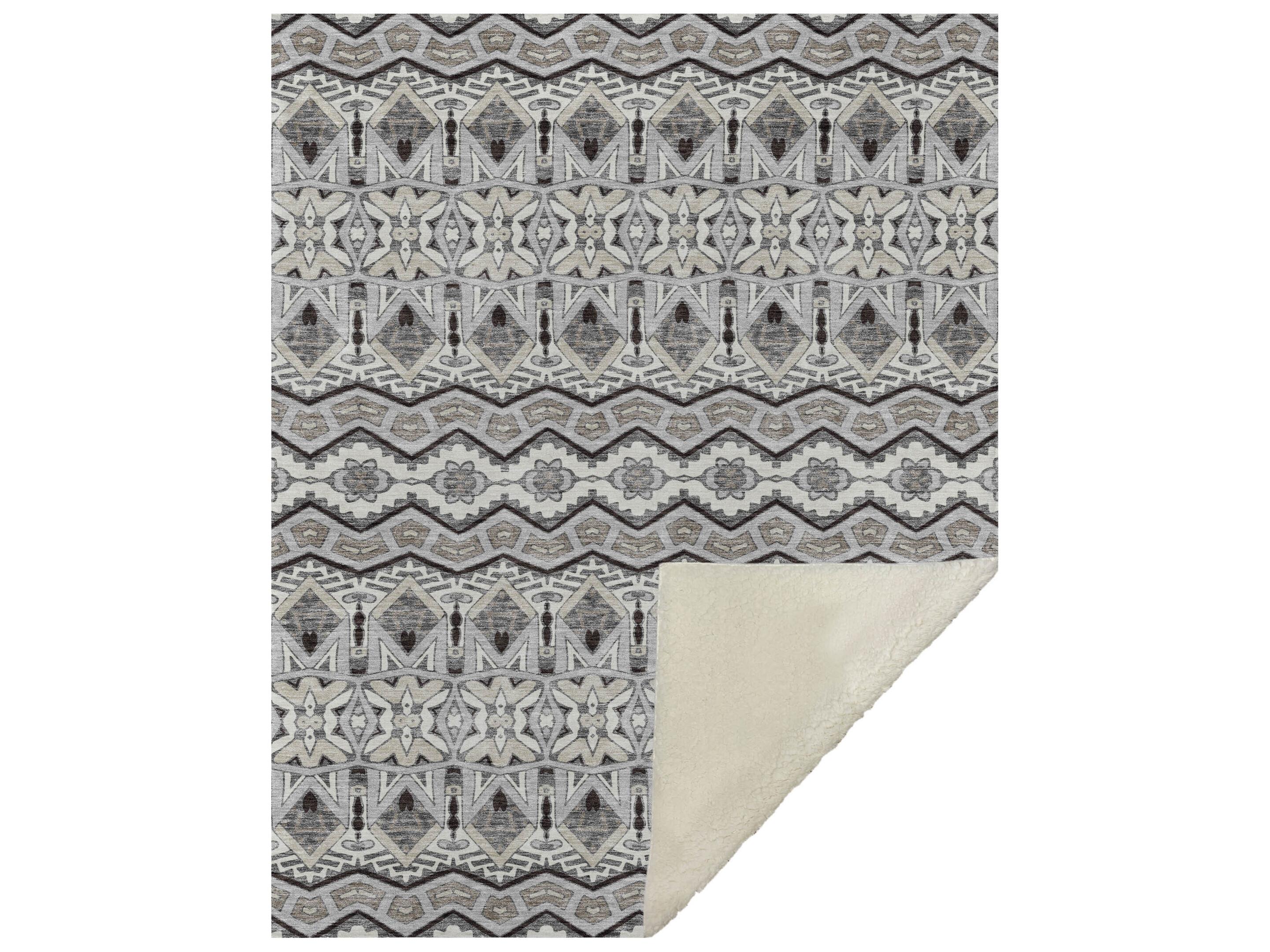 Dalyn Sherpa Gray Polyester Throw