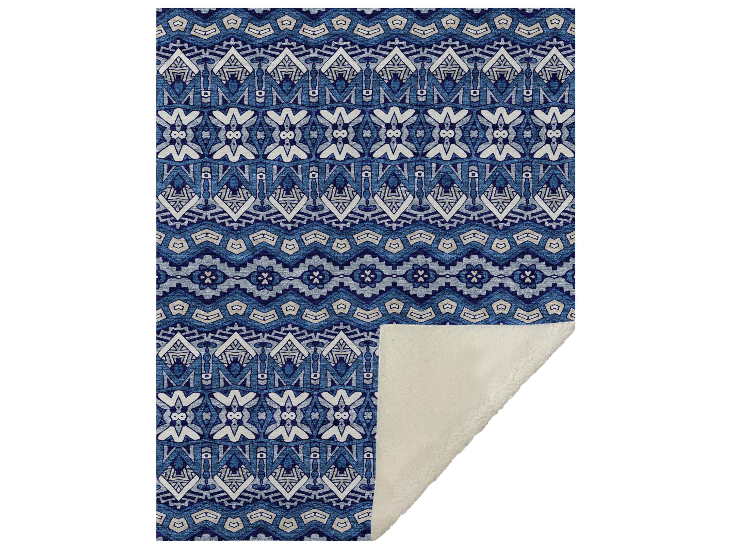 Dalyn Sherpa Blue Polyester Throw