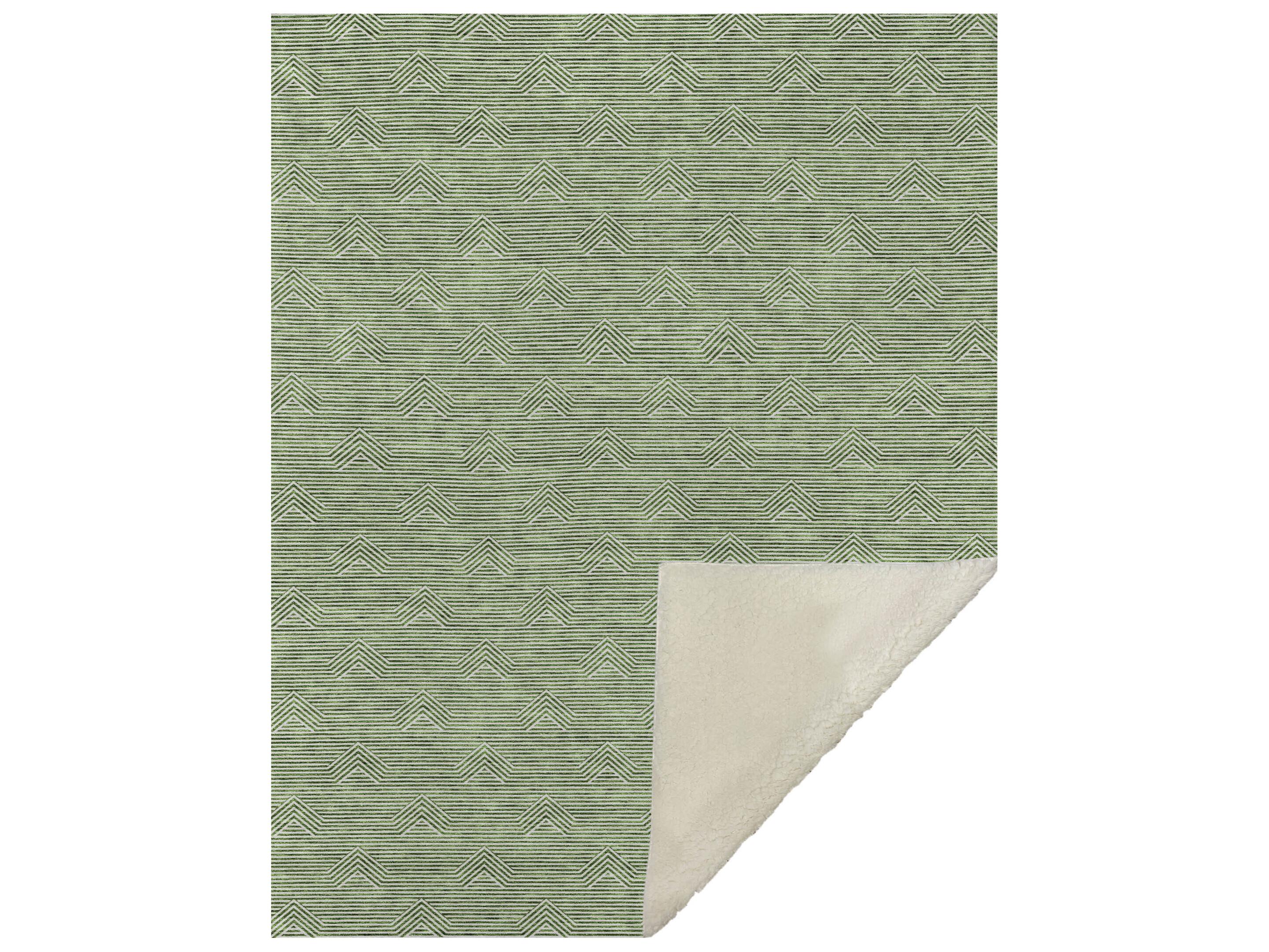 Dalyn Sherpa Green Polyester Throw