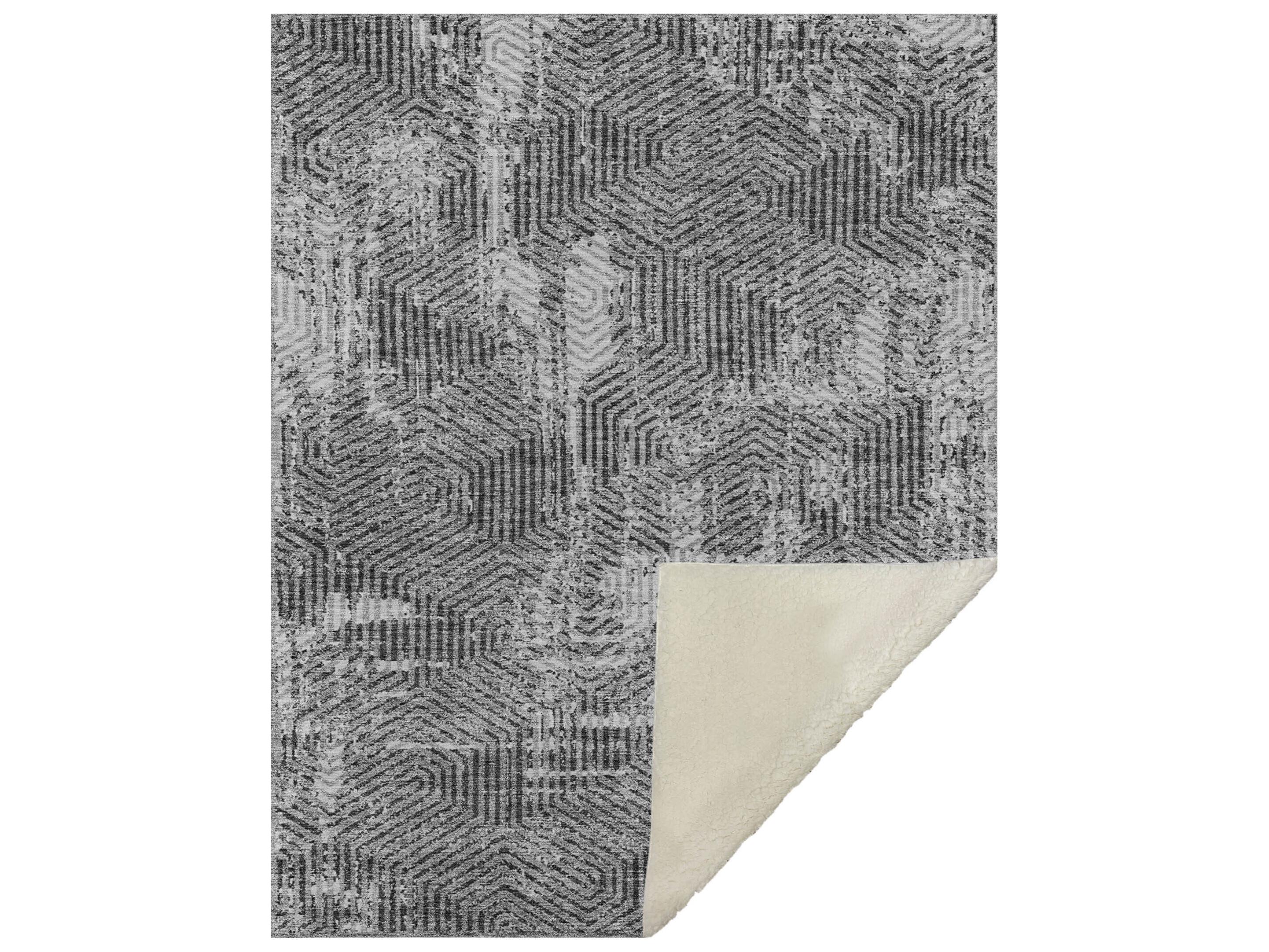 Dalyn Sherpa Gray Polyester Throw