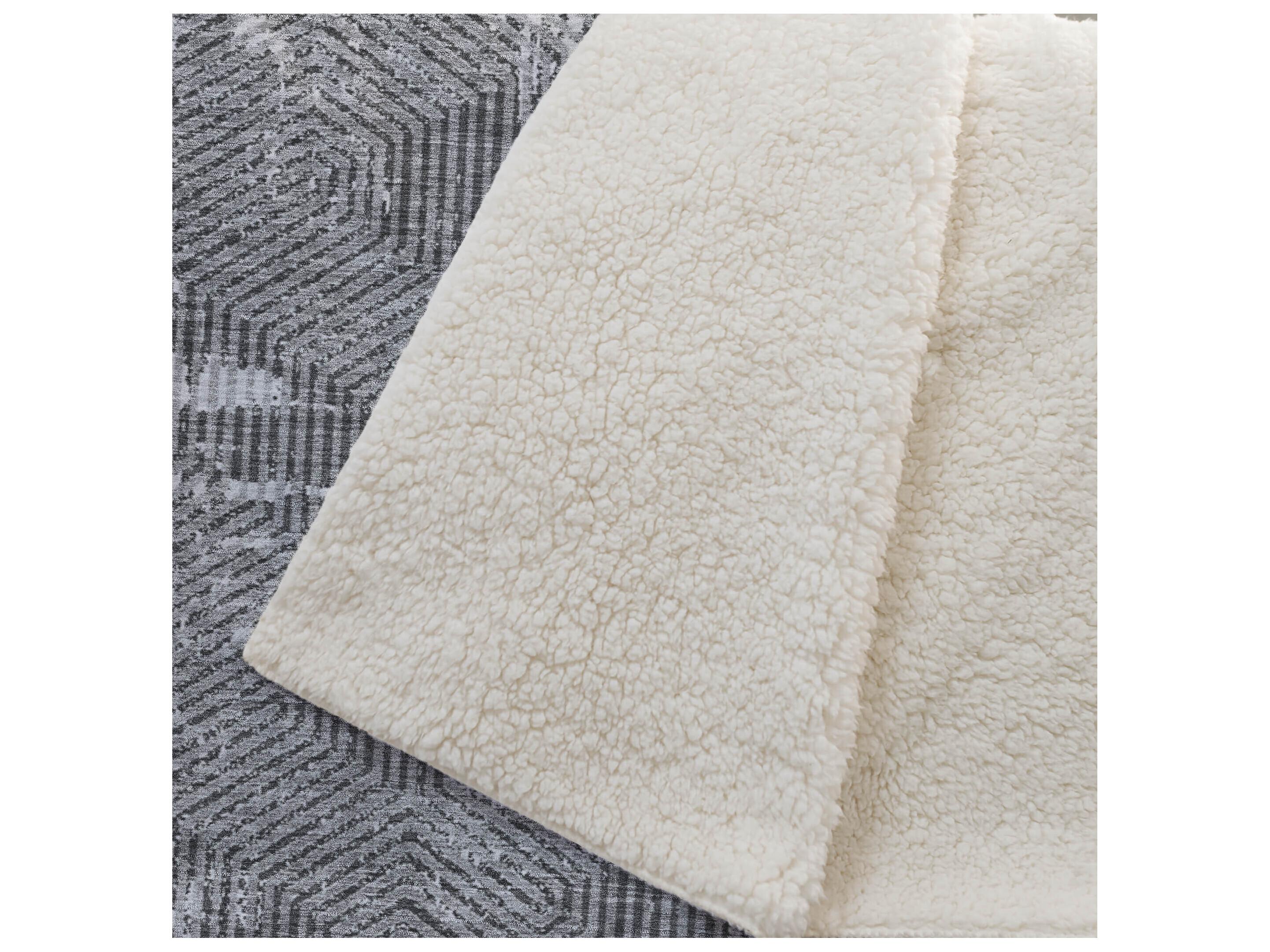 Dalyn Sherpa Gray Polyester Throw