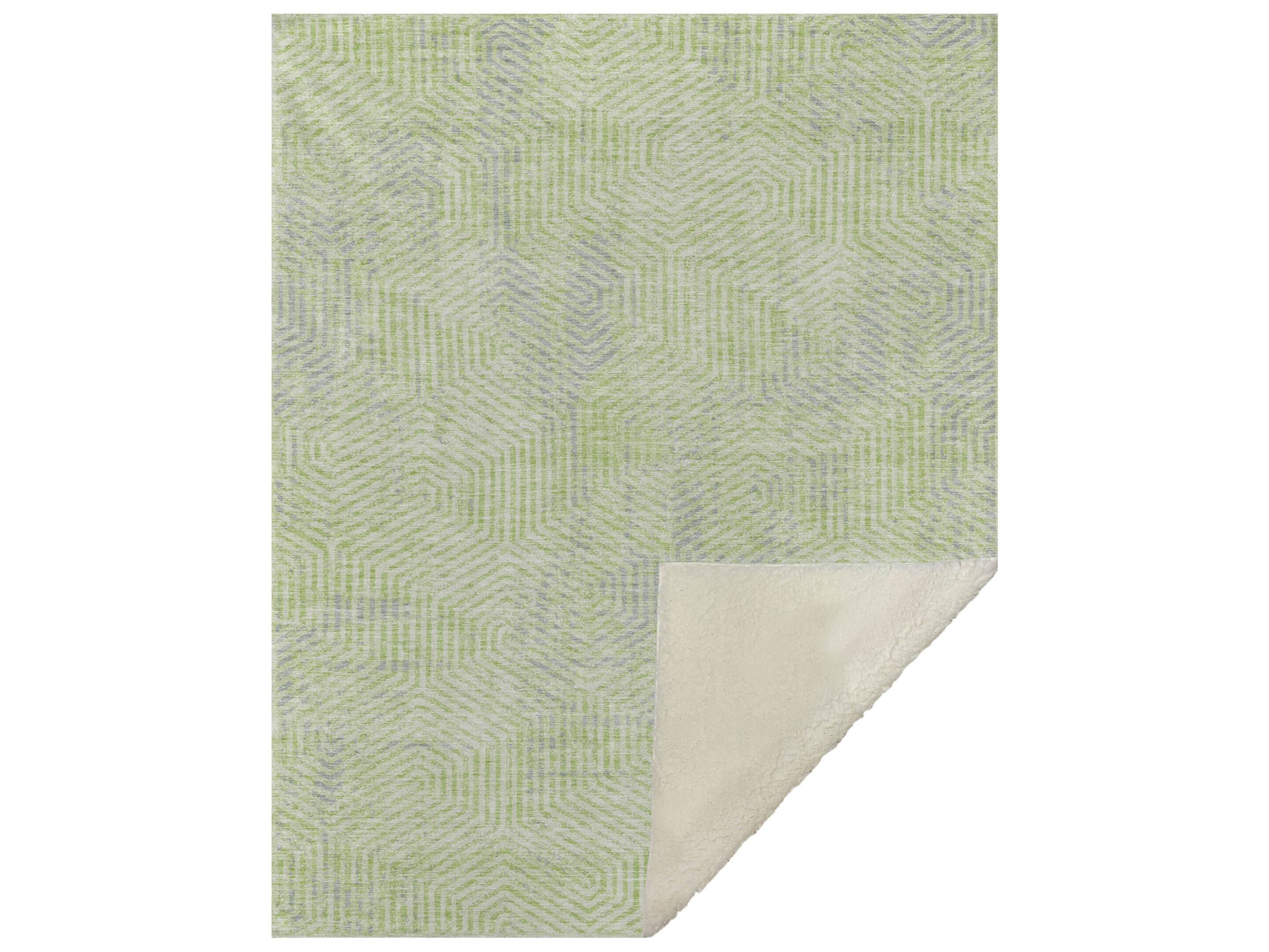 Dalyn Sherpa Green Polyester Throw