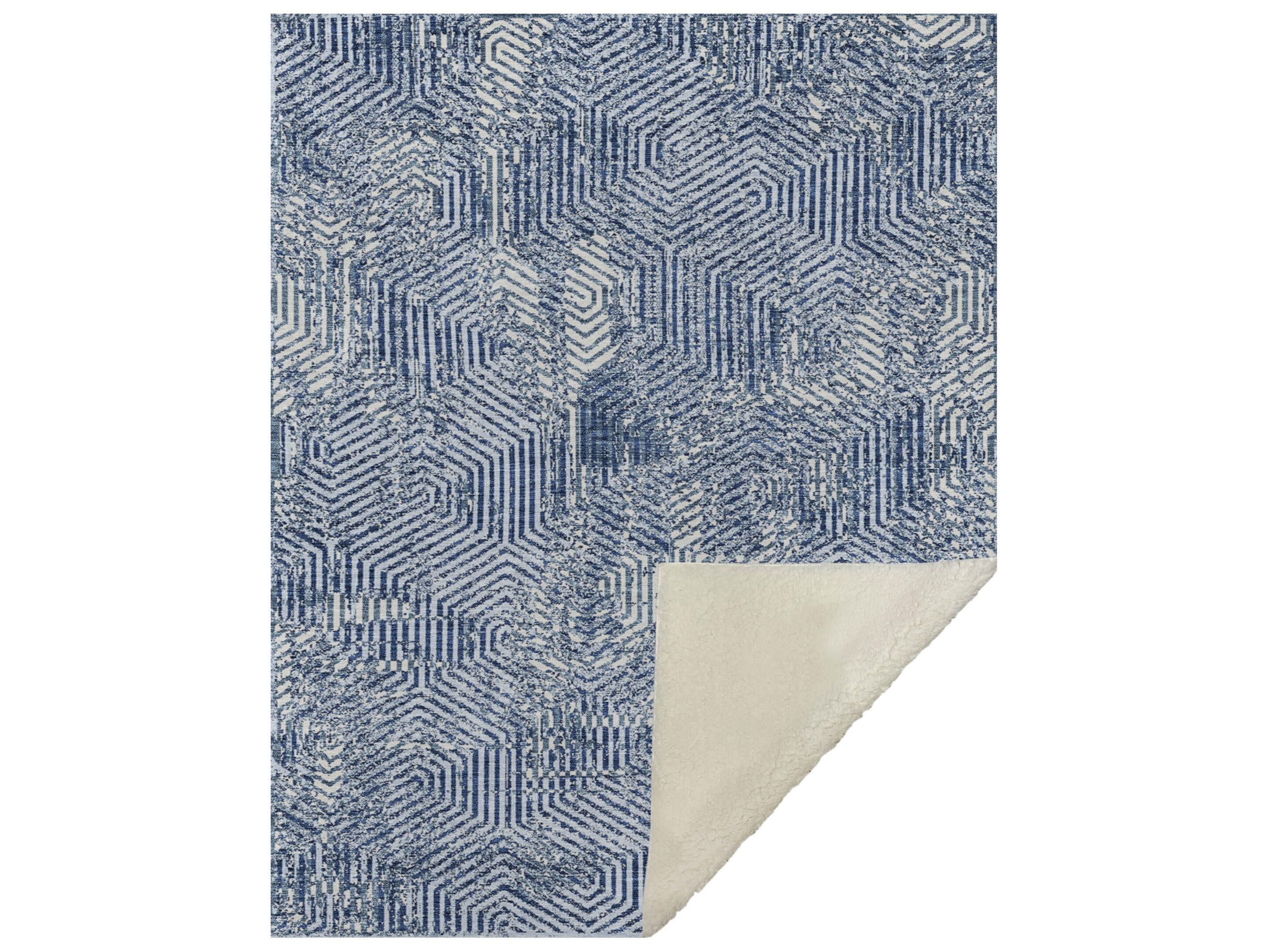 Dalyn Sherpa Blue Polyester Throw