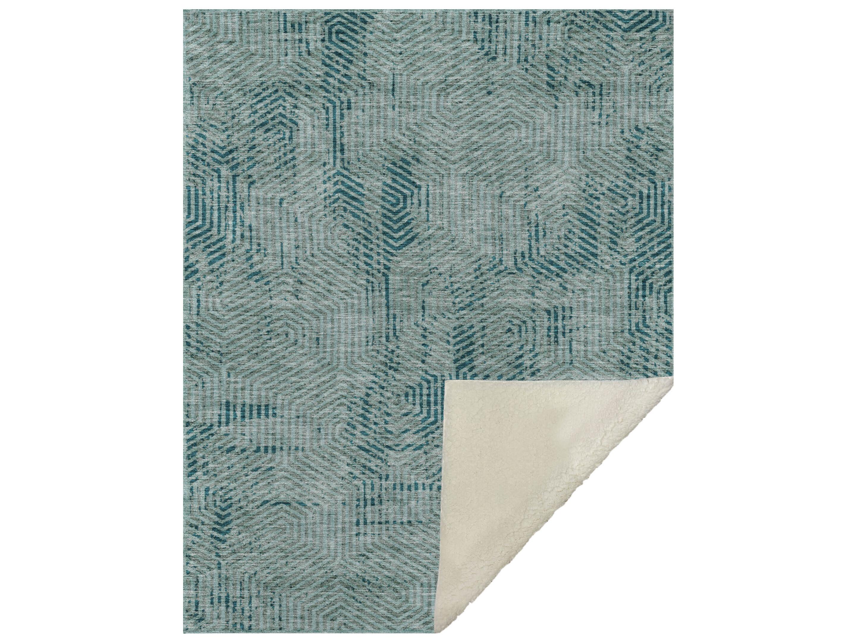 Dalyn Sherpa Teal Polyester Throw