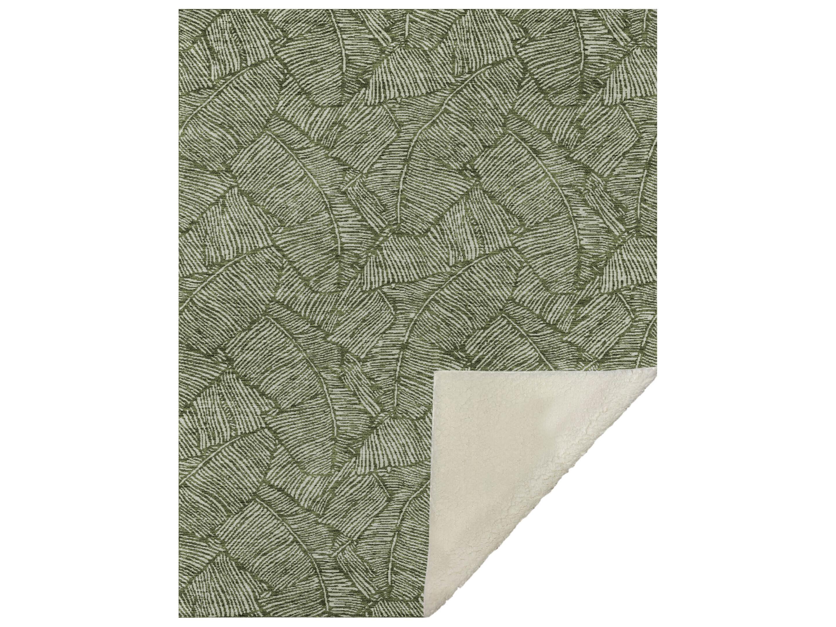 Dalyn Sherpa Green Polyester Throw