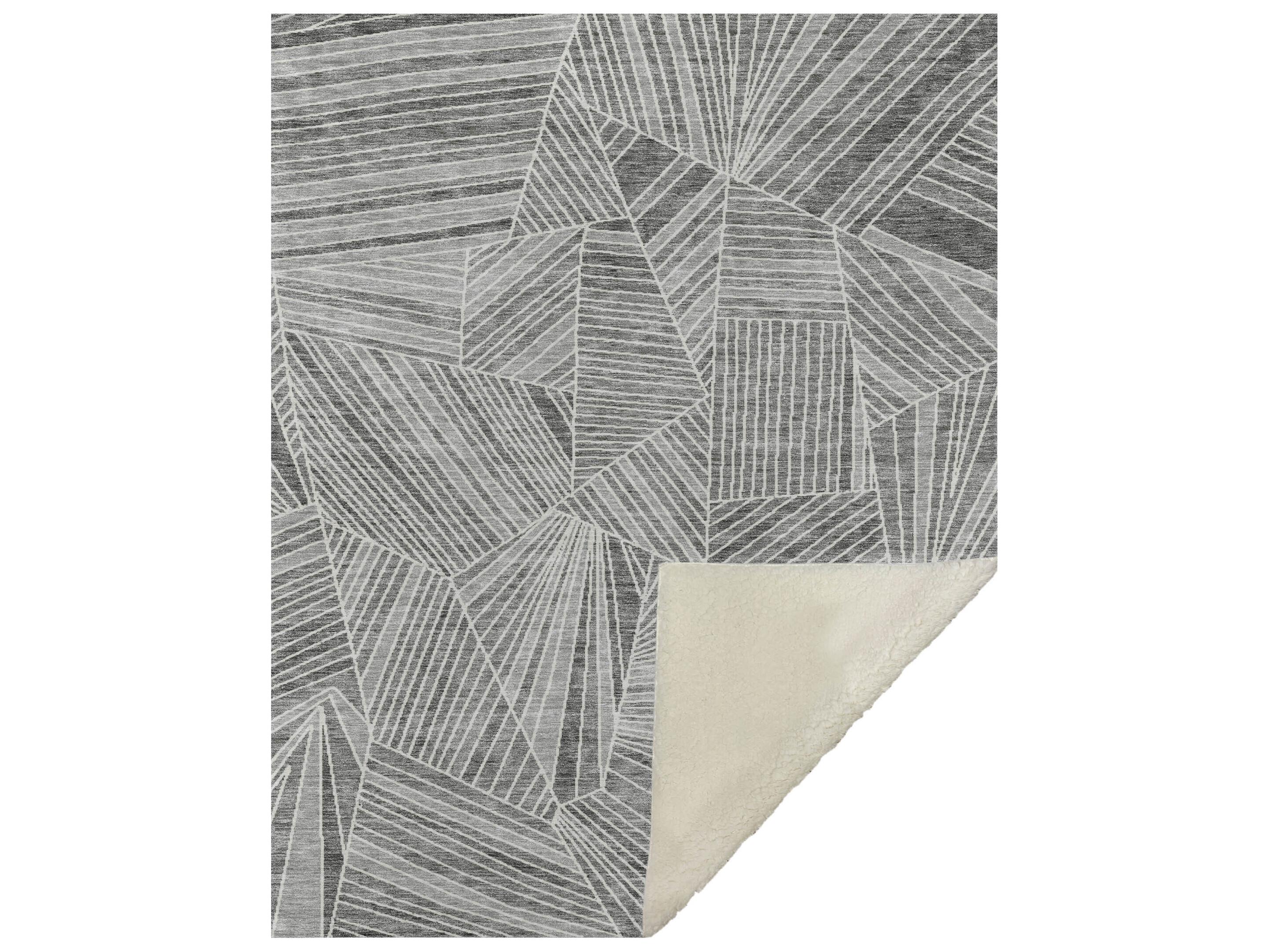 Dalyn Sherpa Gray Polyester Throw