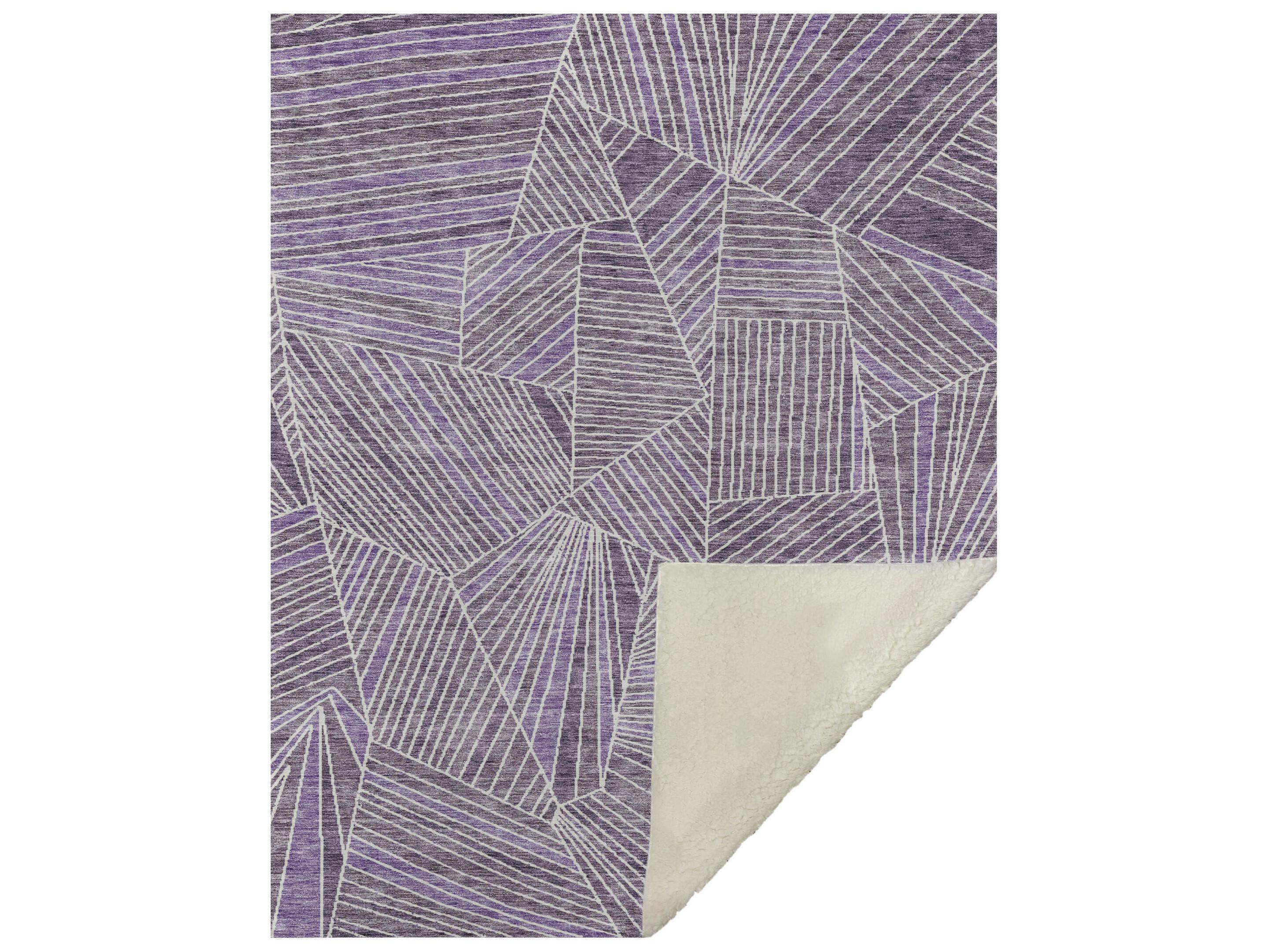 Dalyn Sherpa Purple Polyester Throw