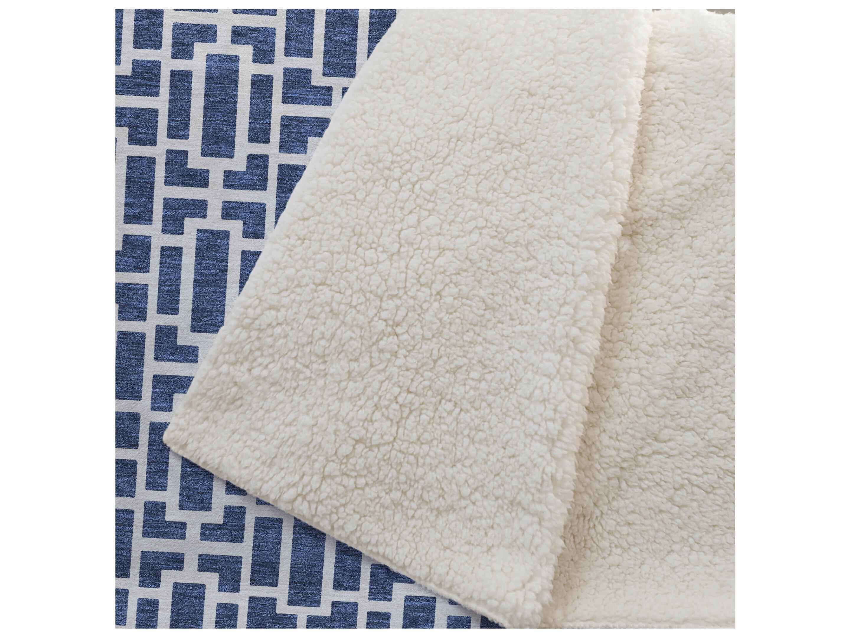 Dalyn Sherpa Blue Polyester Throw