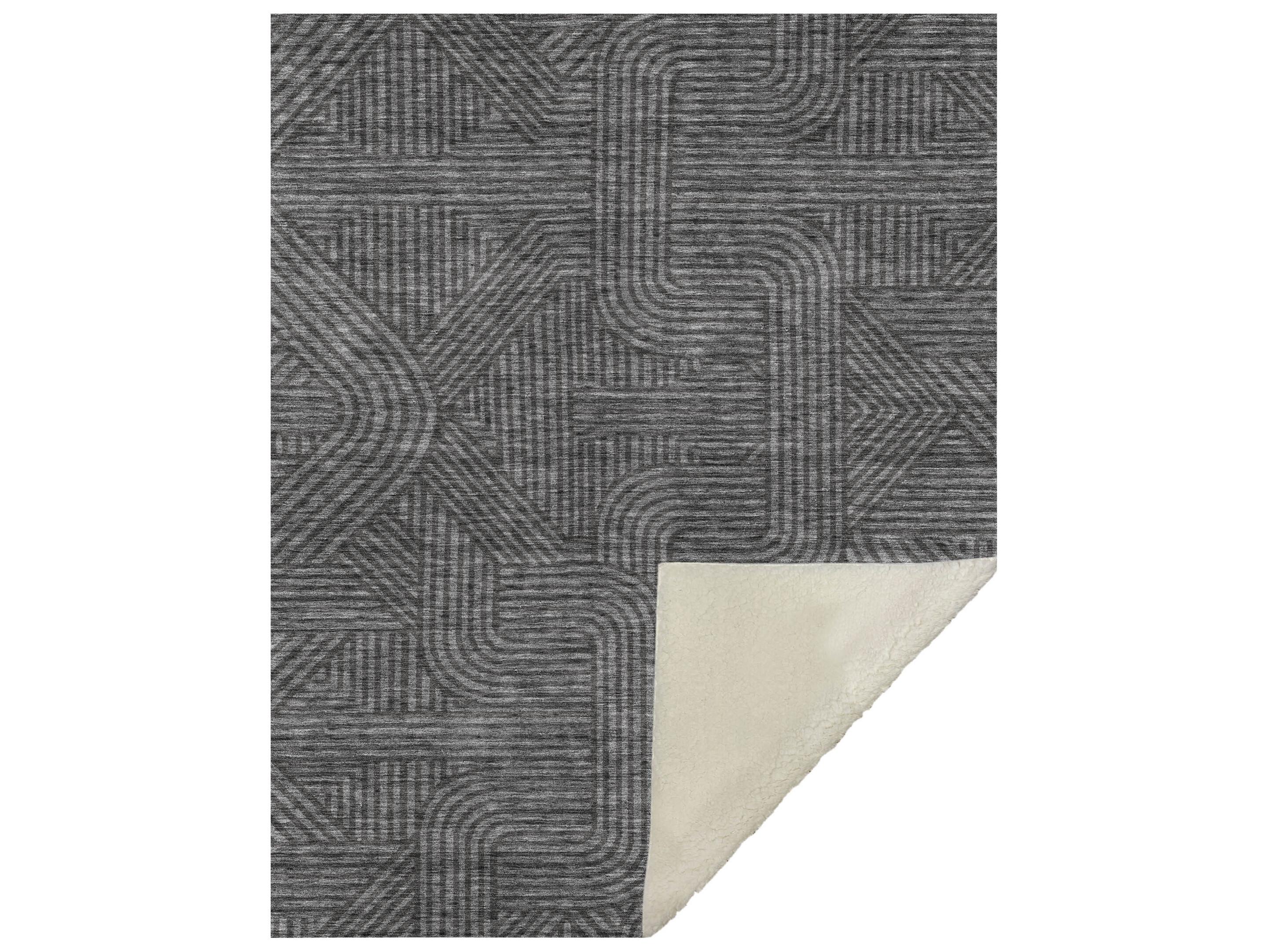 Dalyn Sherpa Gray Polyester Throw