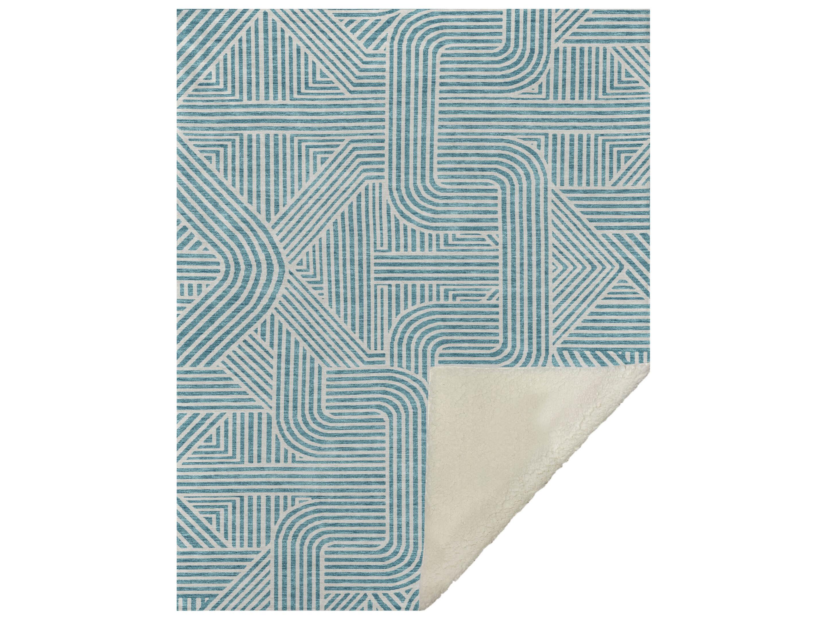 Dalyn Sherpa Teal Polyester Throw