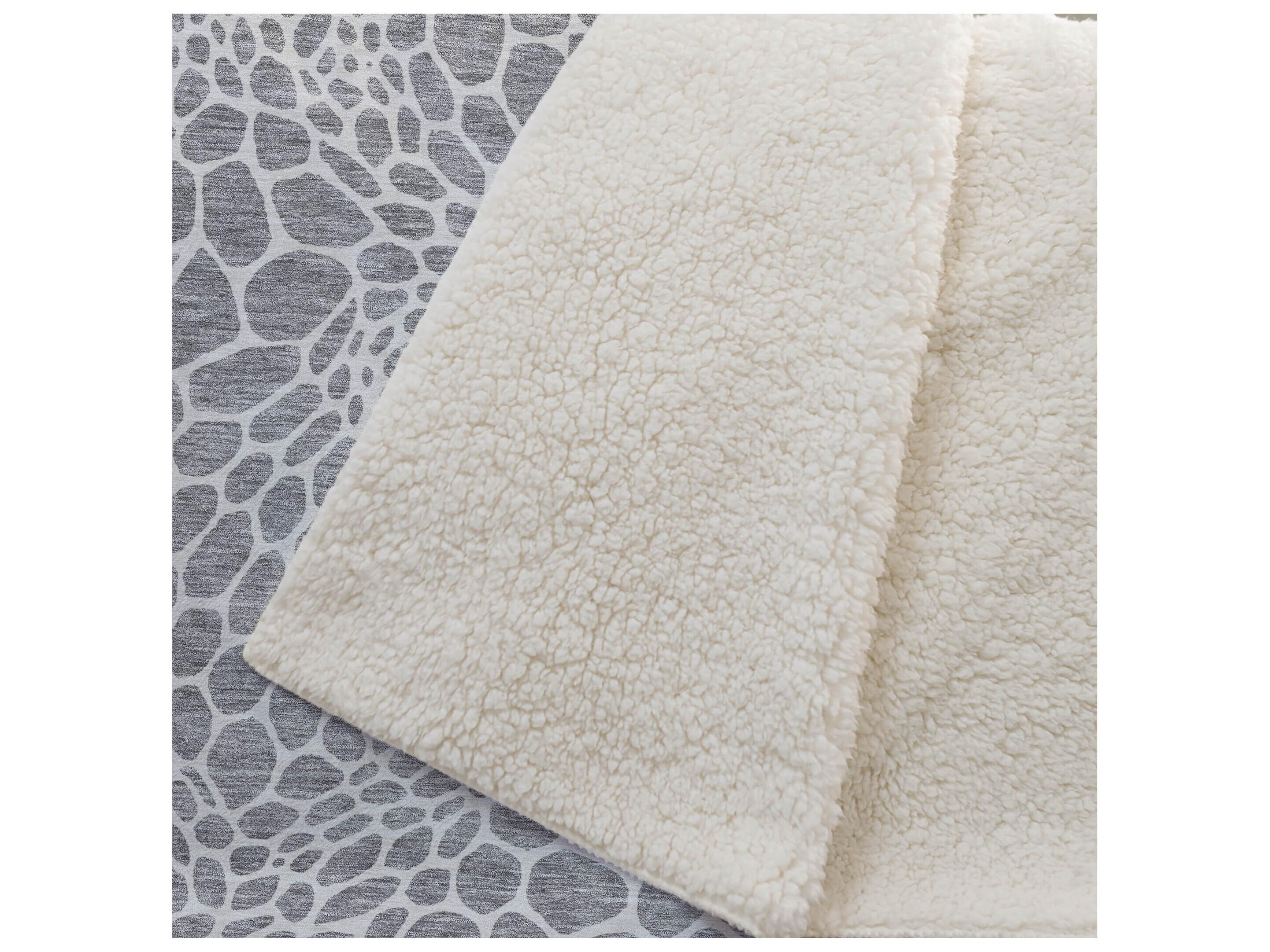 Dalyn Sherpa Gray Polyester Throw