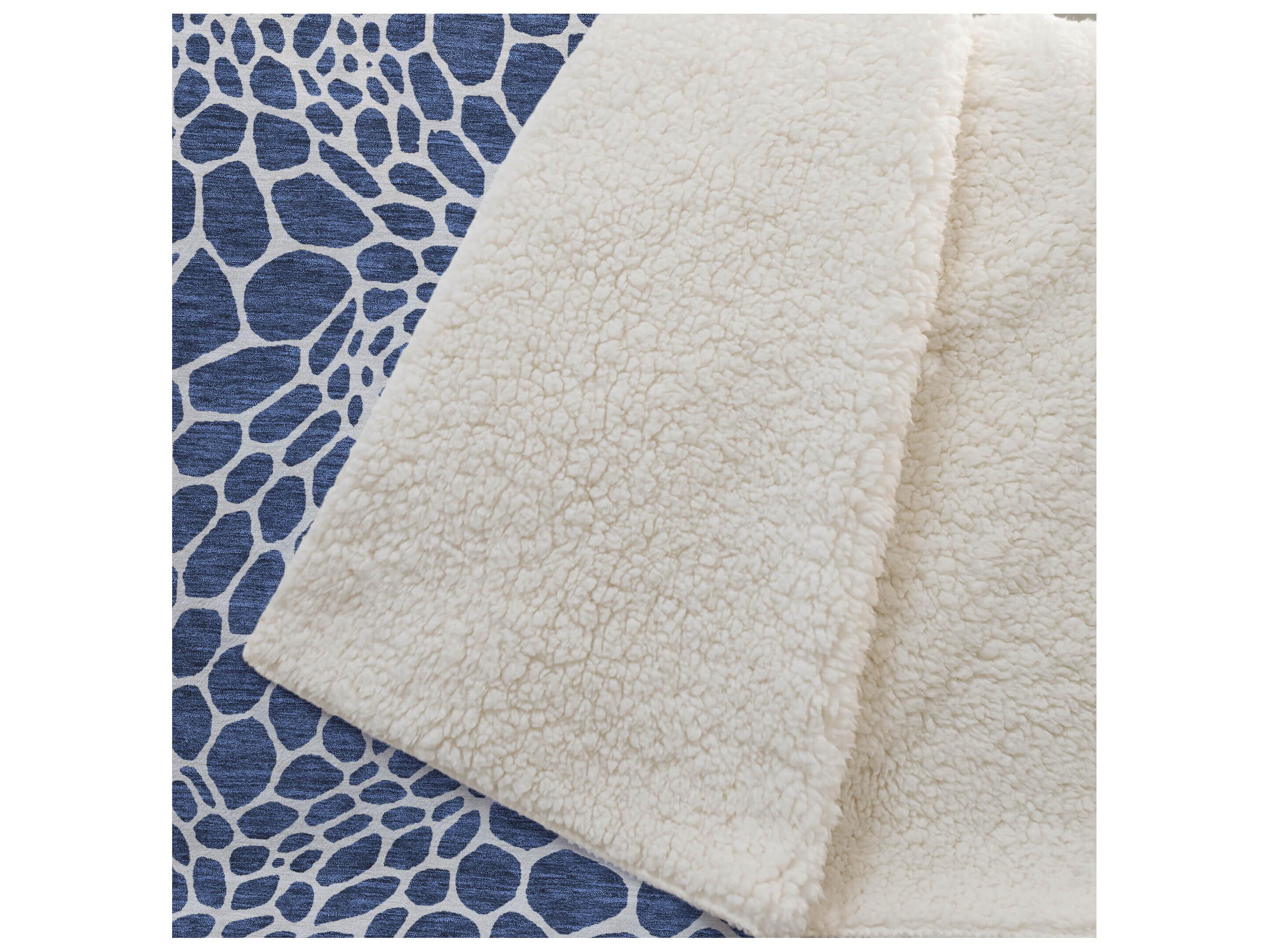 Dalyn Sherpa Blue Polyester Throw