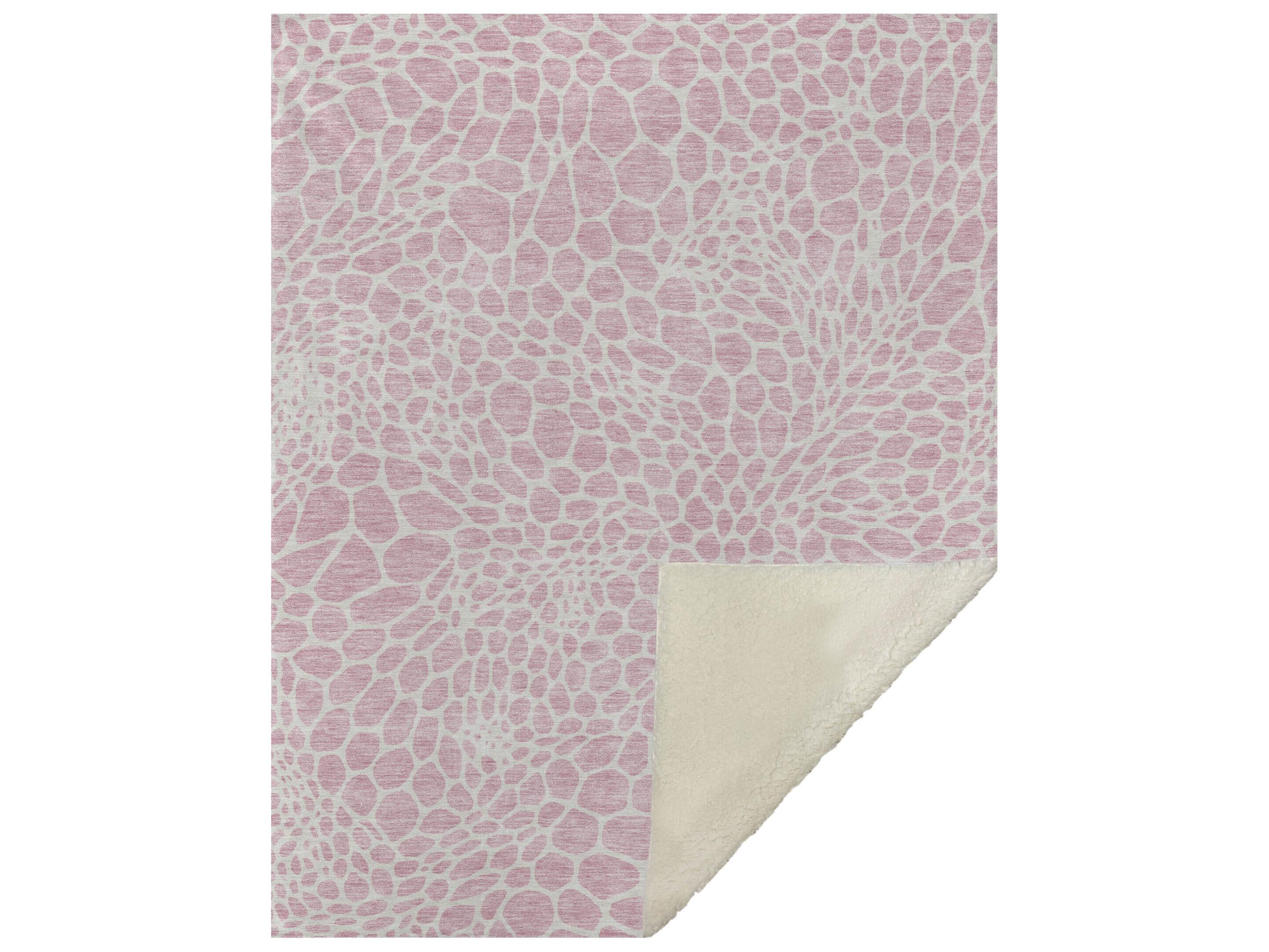 Dalyn Sherpa Pink Polyester Throw