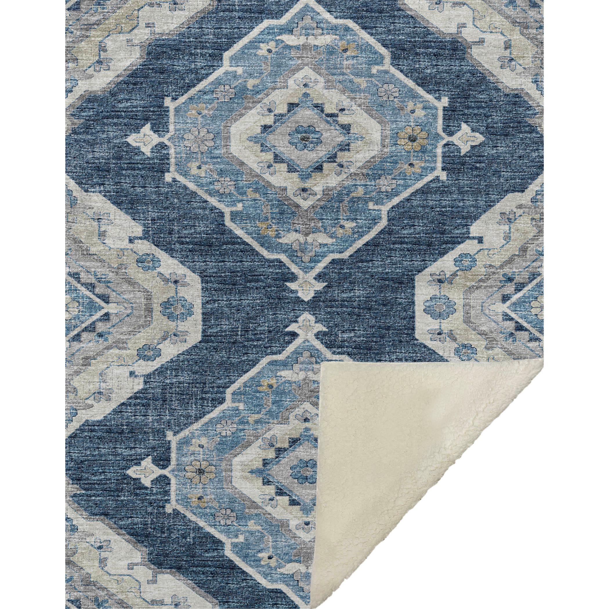 Dalyn Sherpa Blue Polyester Throw