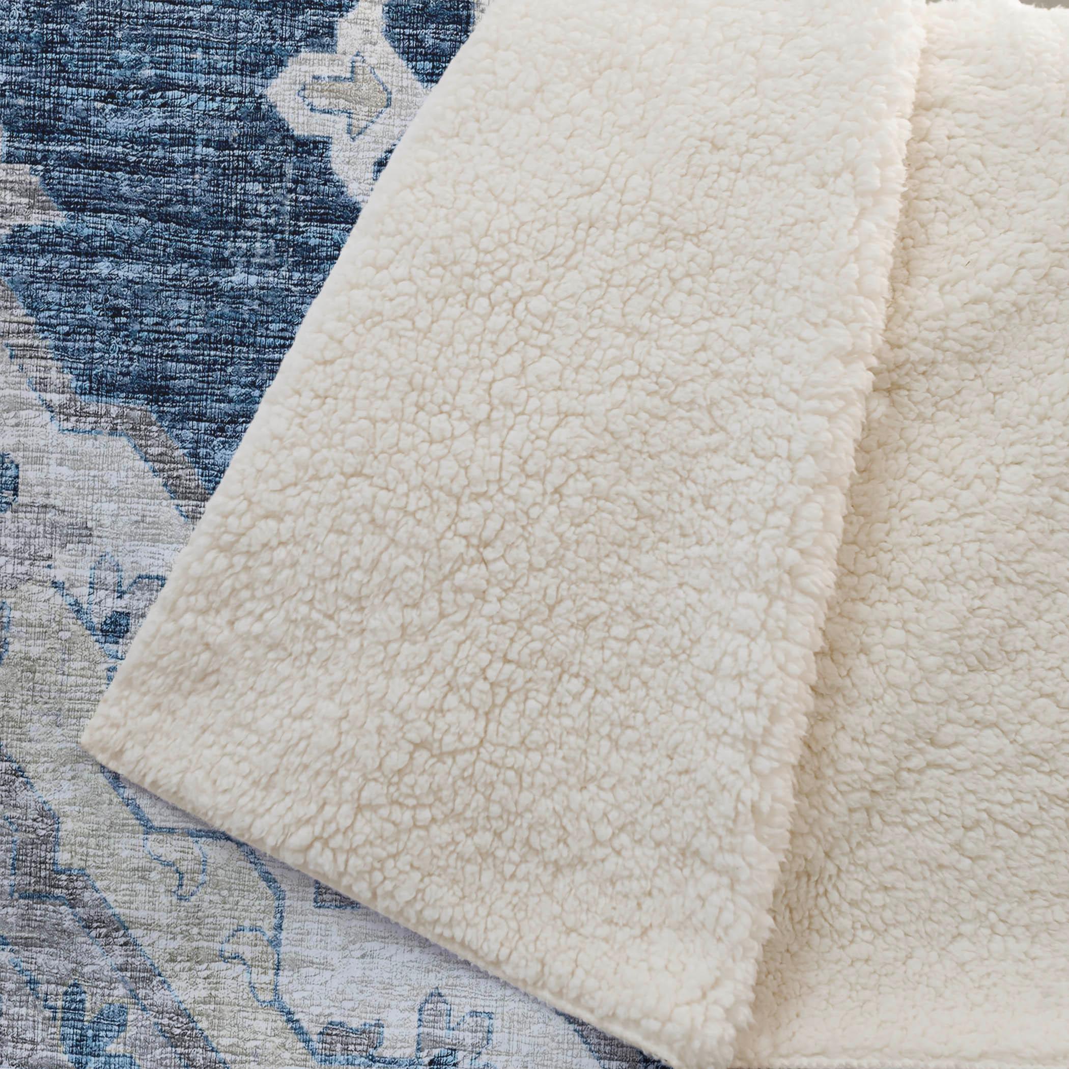 Dalyn Sherpa Blue Polyester Throw