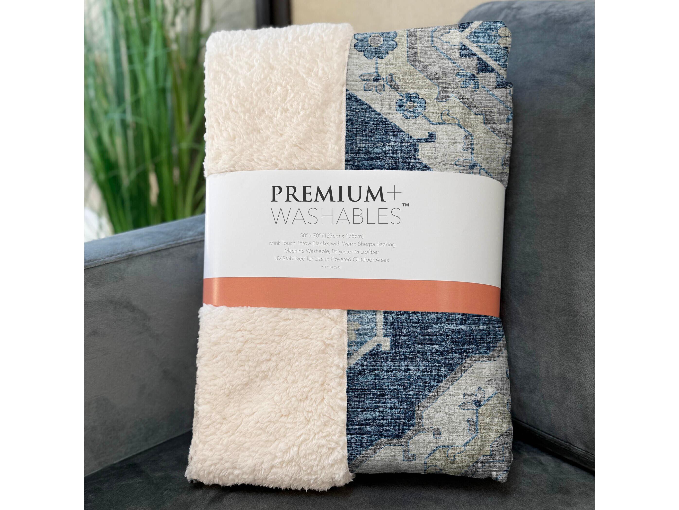 Dalyn Sherpa Blue Polyester Throw