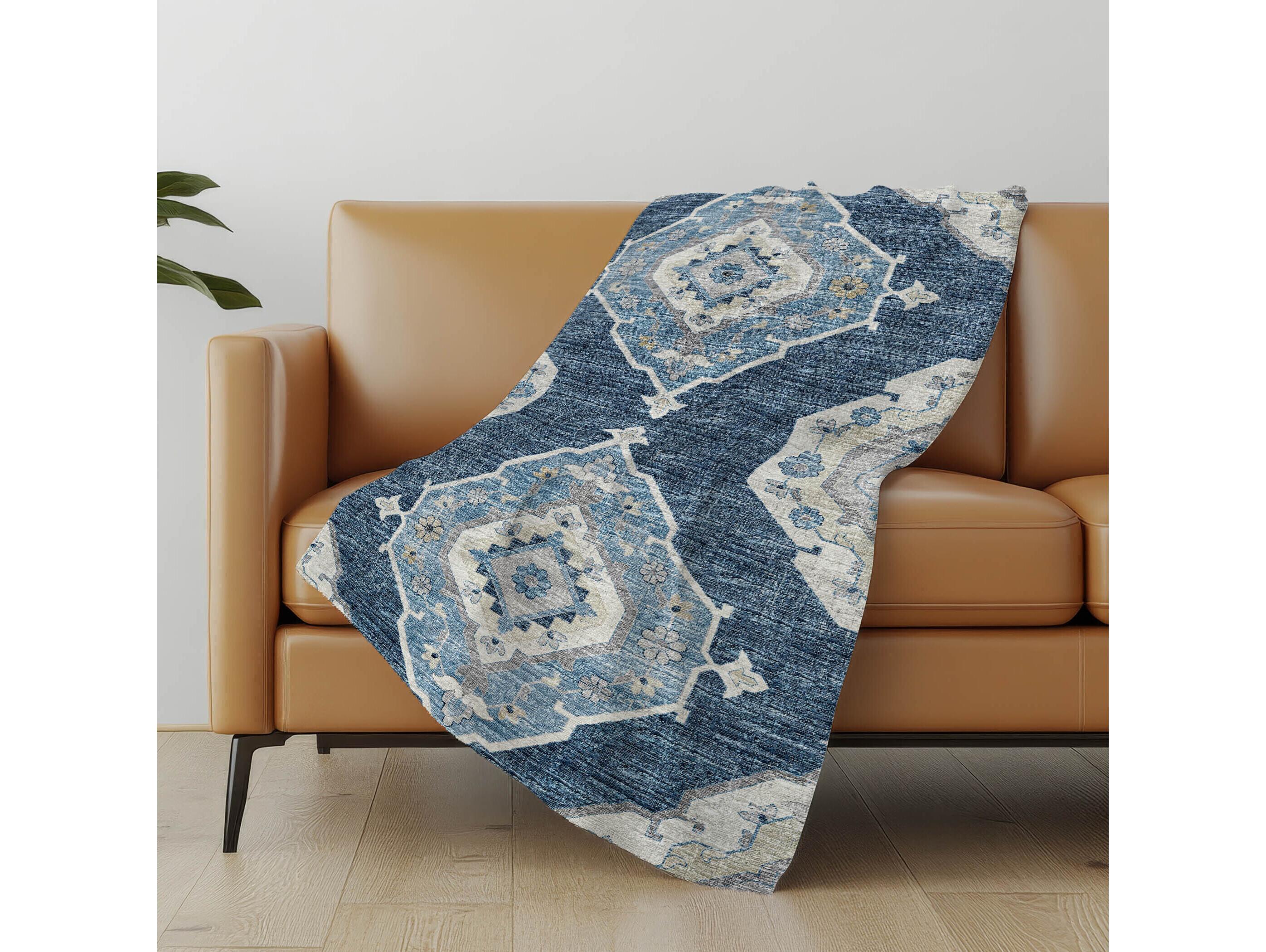 Dalyn Sherpa Blue Polyester Throw