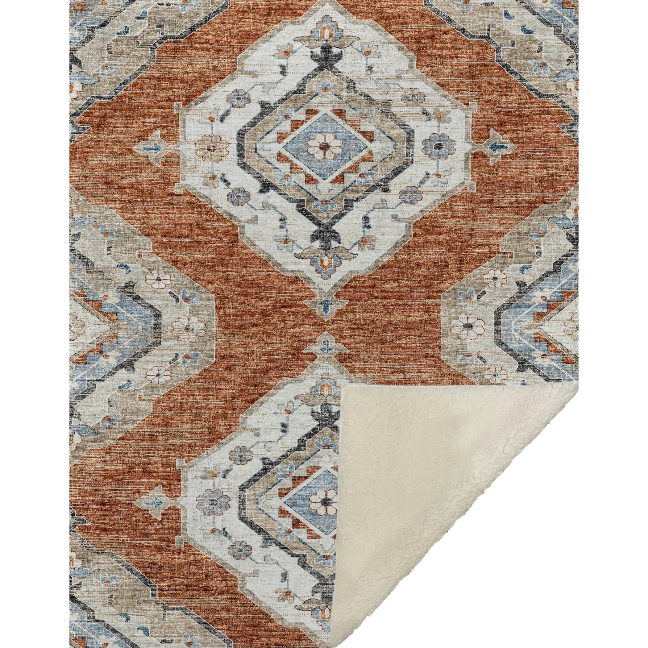 Dalyn Sherpa Orange Polyester Throw