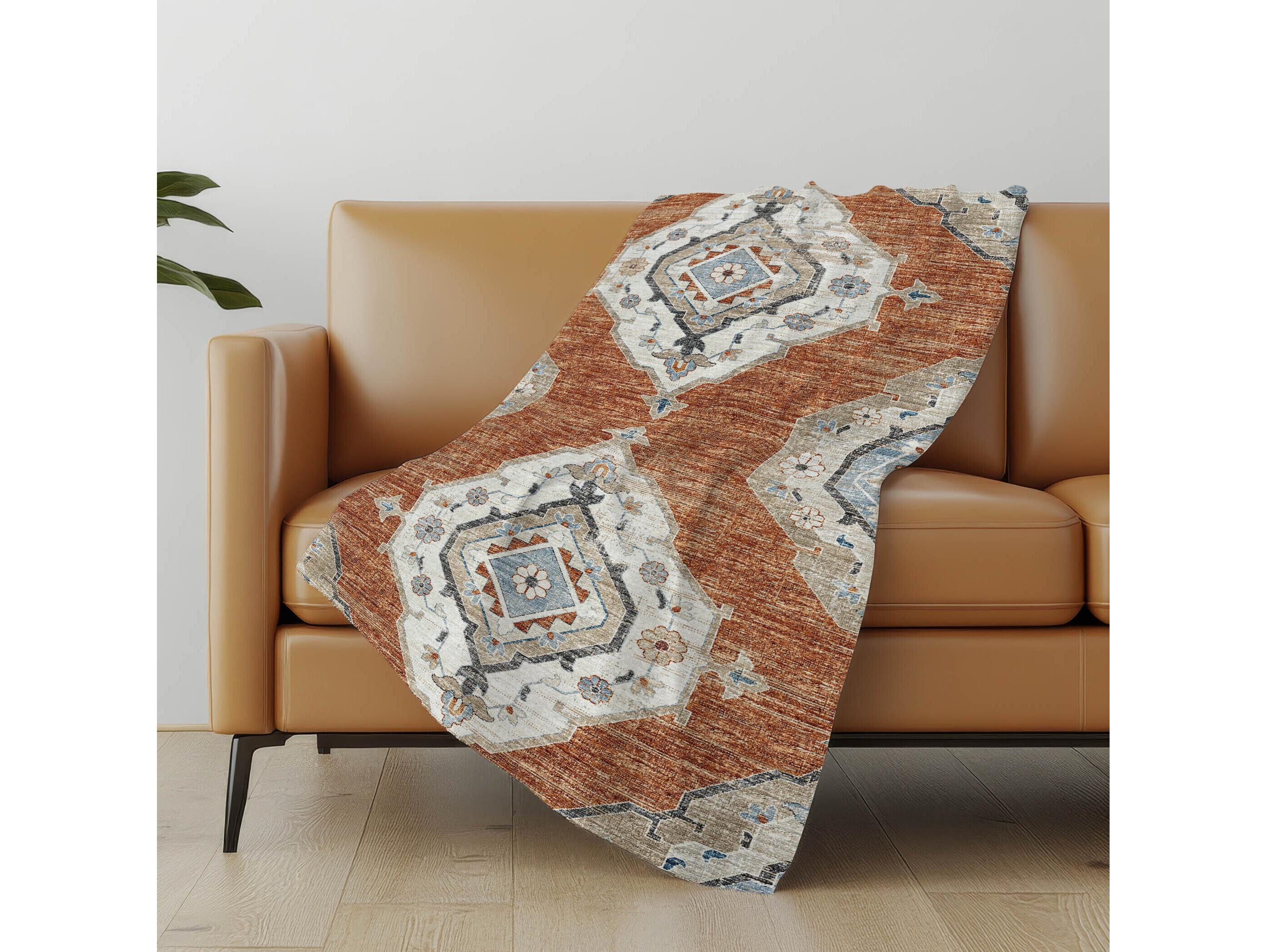 Dalyn Sherpa Orange Polyester Throw