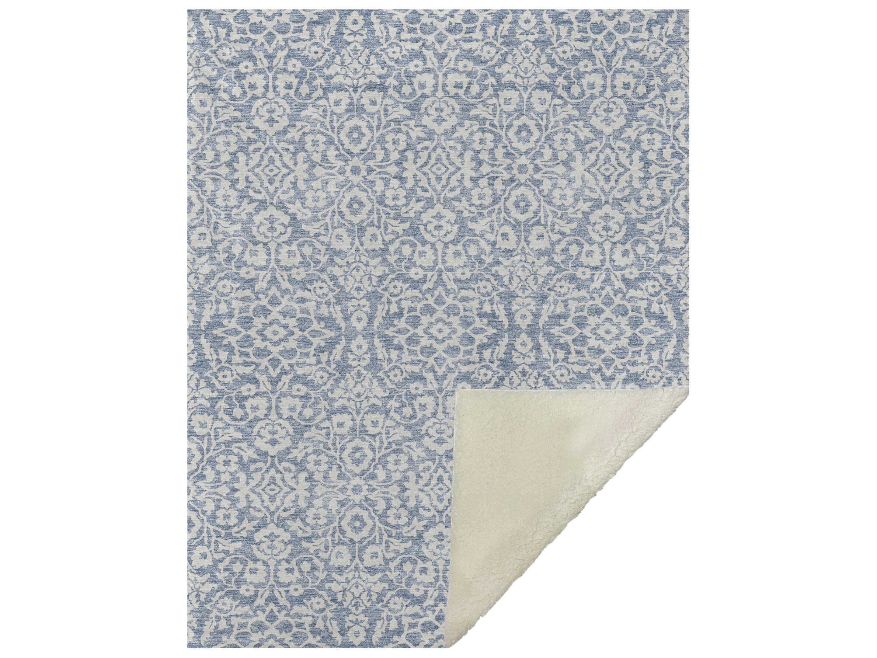 Dalyn Sherpa Blue Polyester Throw