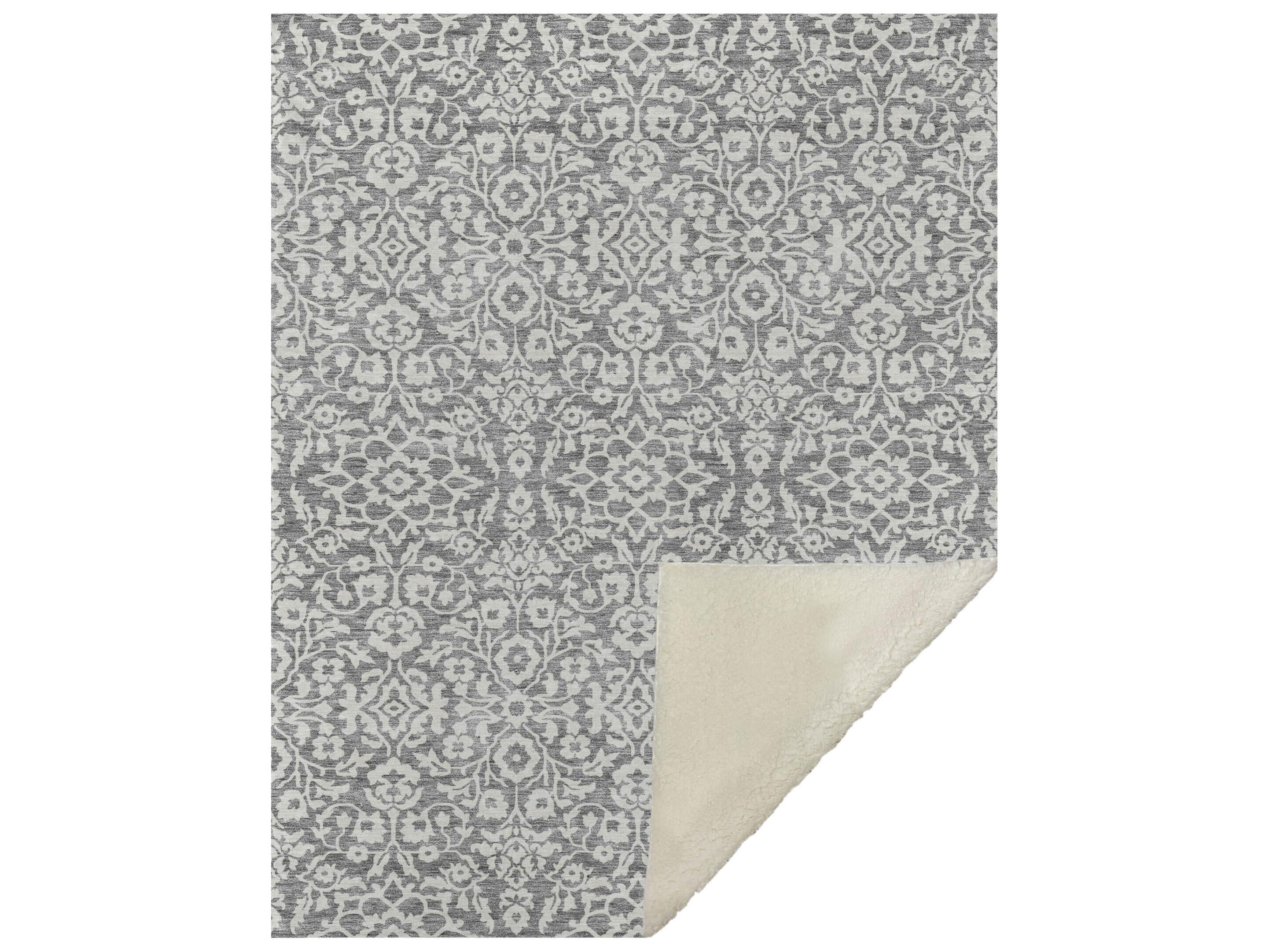 Dalyn Sherpa Gray Polyester Throw