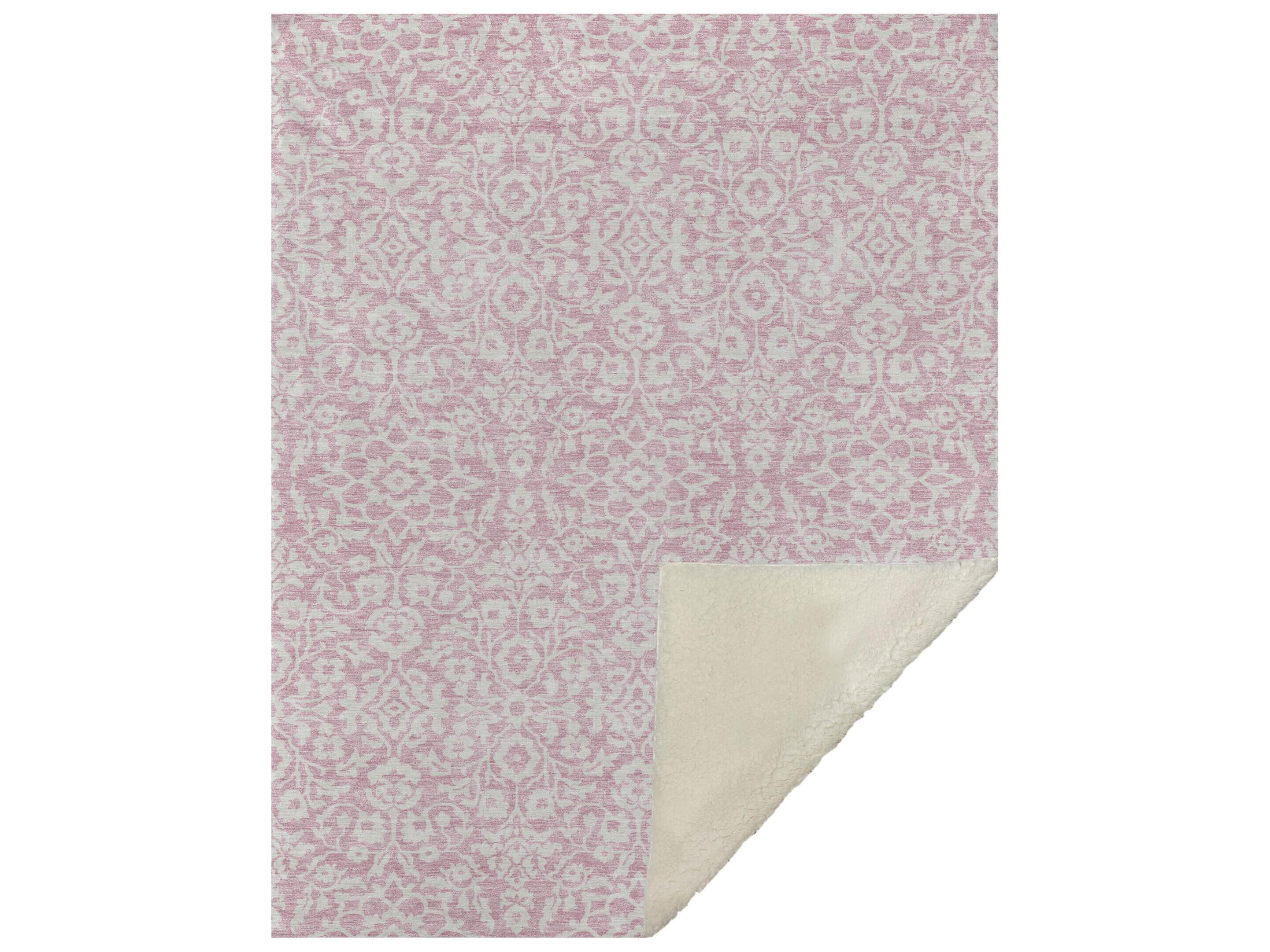 Dalyn Sherpa Pink Polyester Throw