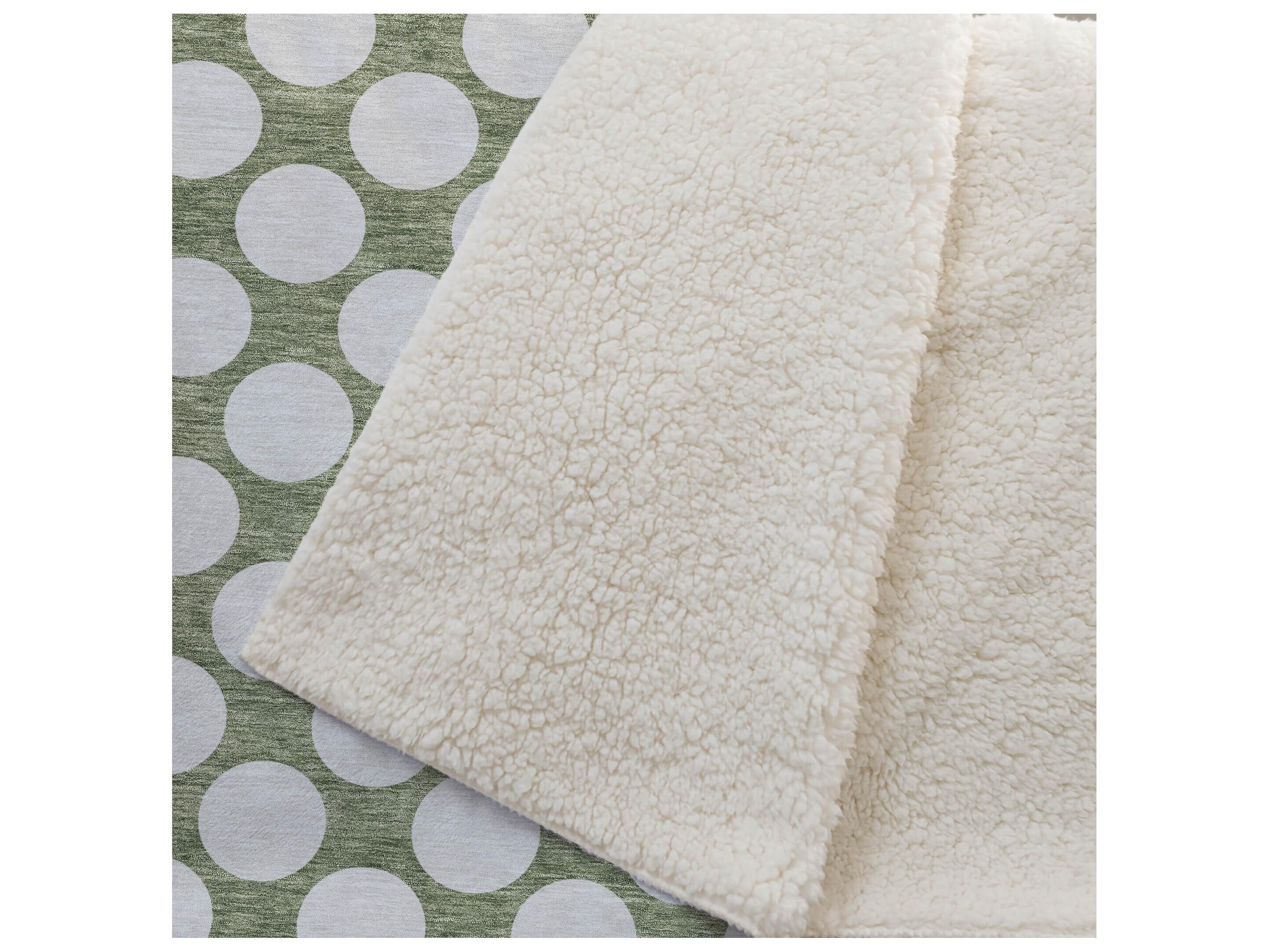 Dalyn Sherpa Green Polyester Throw