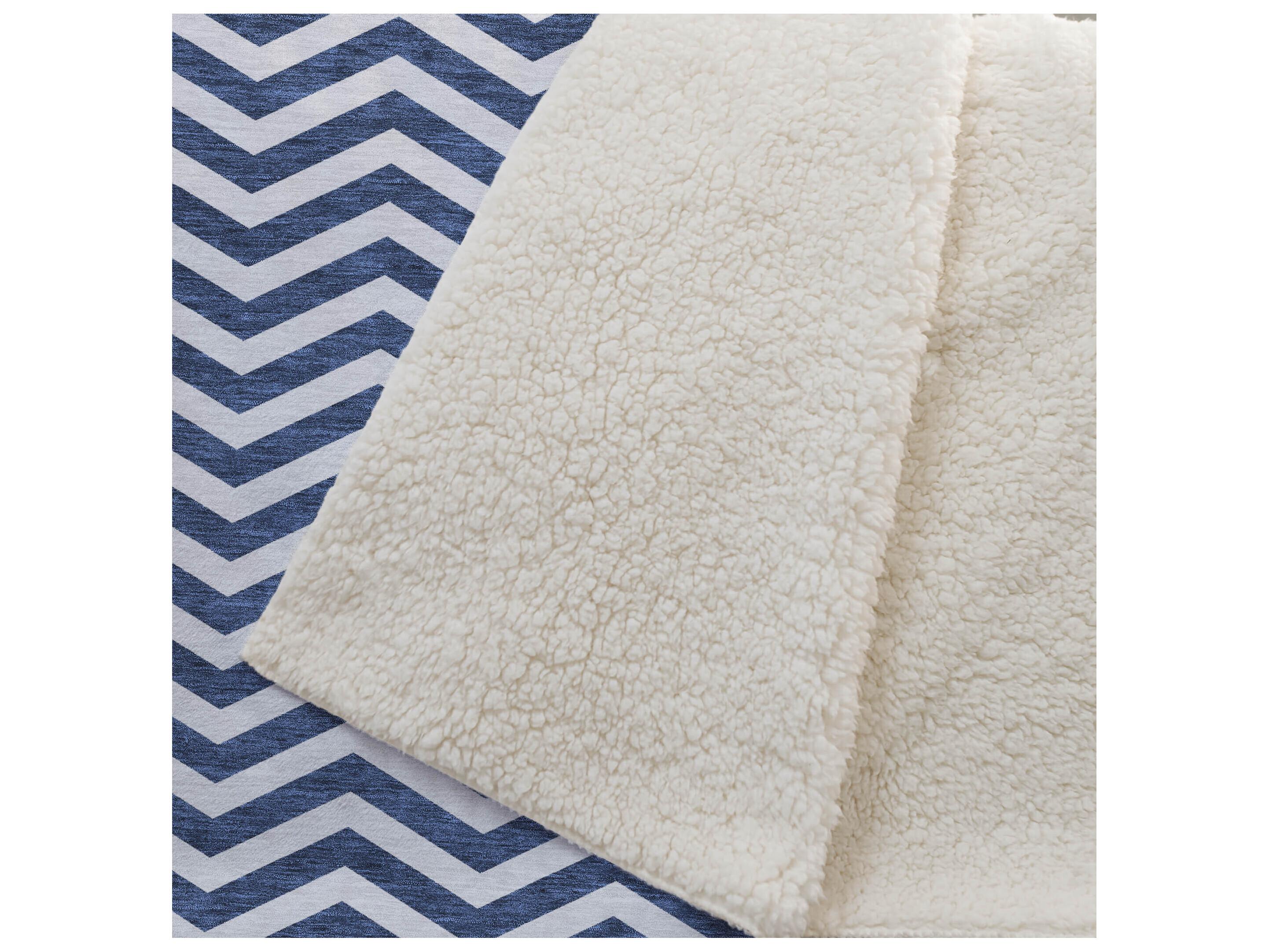 Dalyn Sherpa Blue Polyester Throw