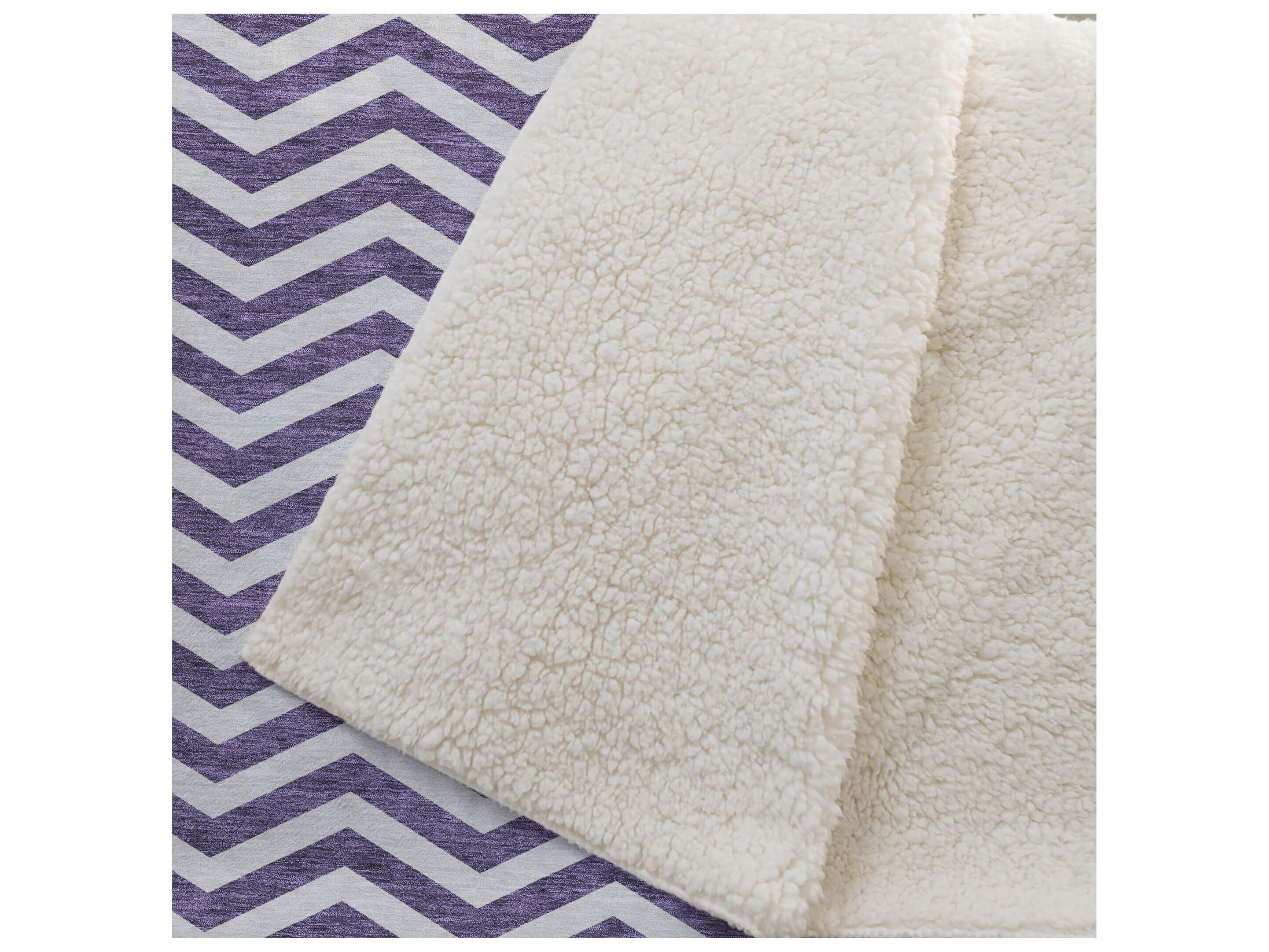 Dalyn Sherpa Purple Polyester Throw