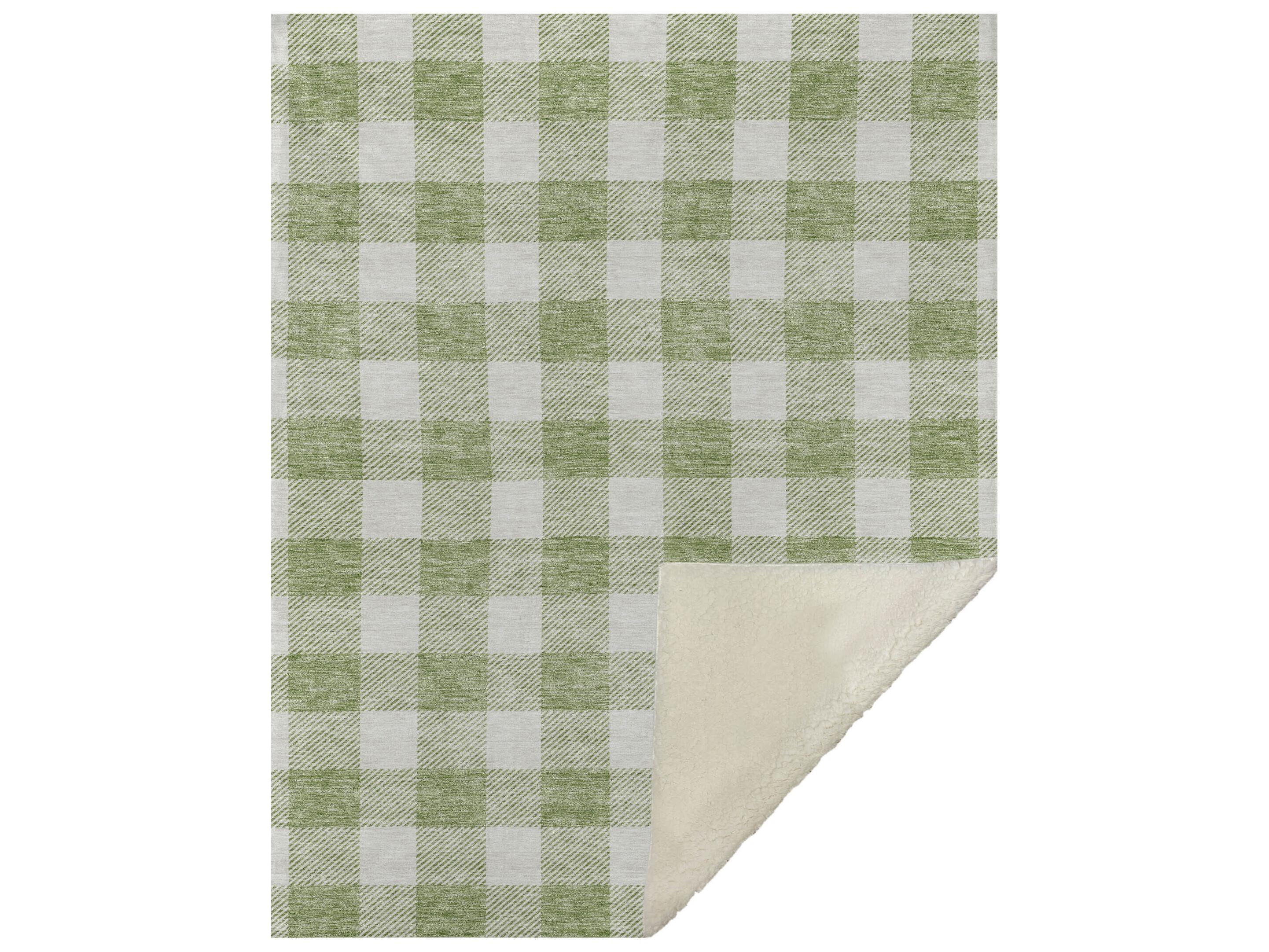 Dalyn Sherpa Green Polyester Throw