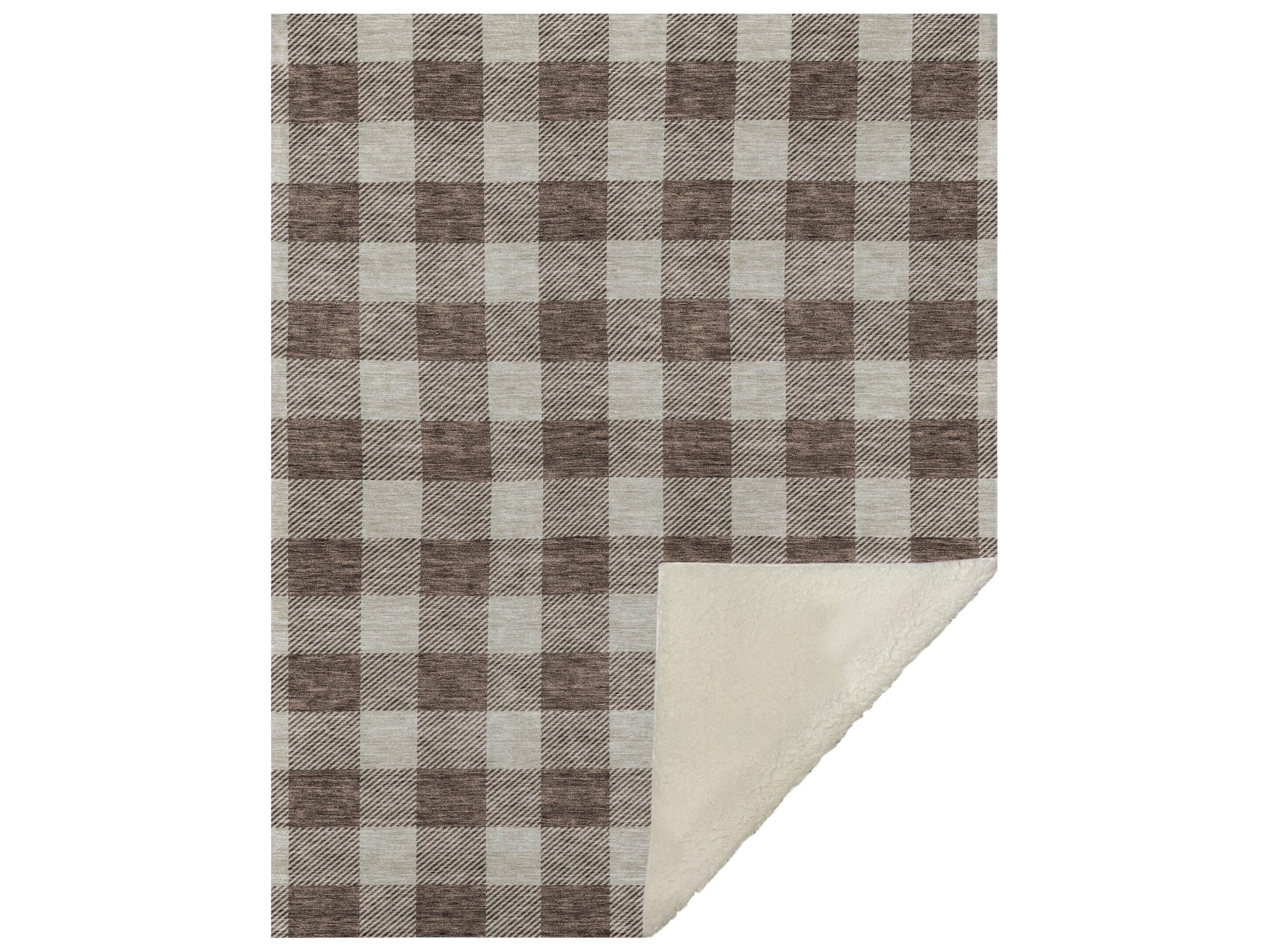 Dalyn Sherpa Brown Polyester Throw