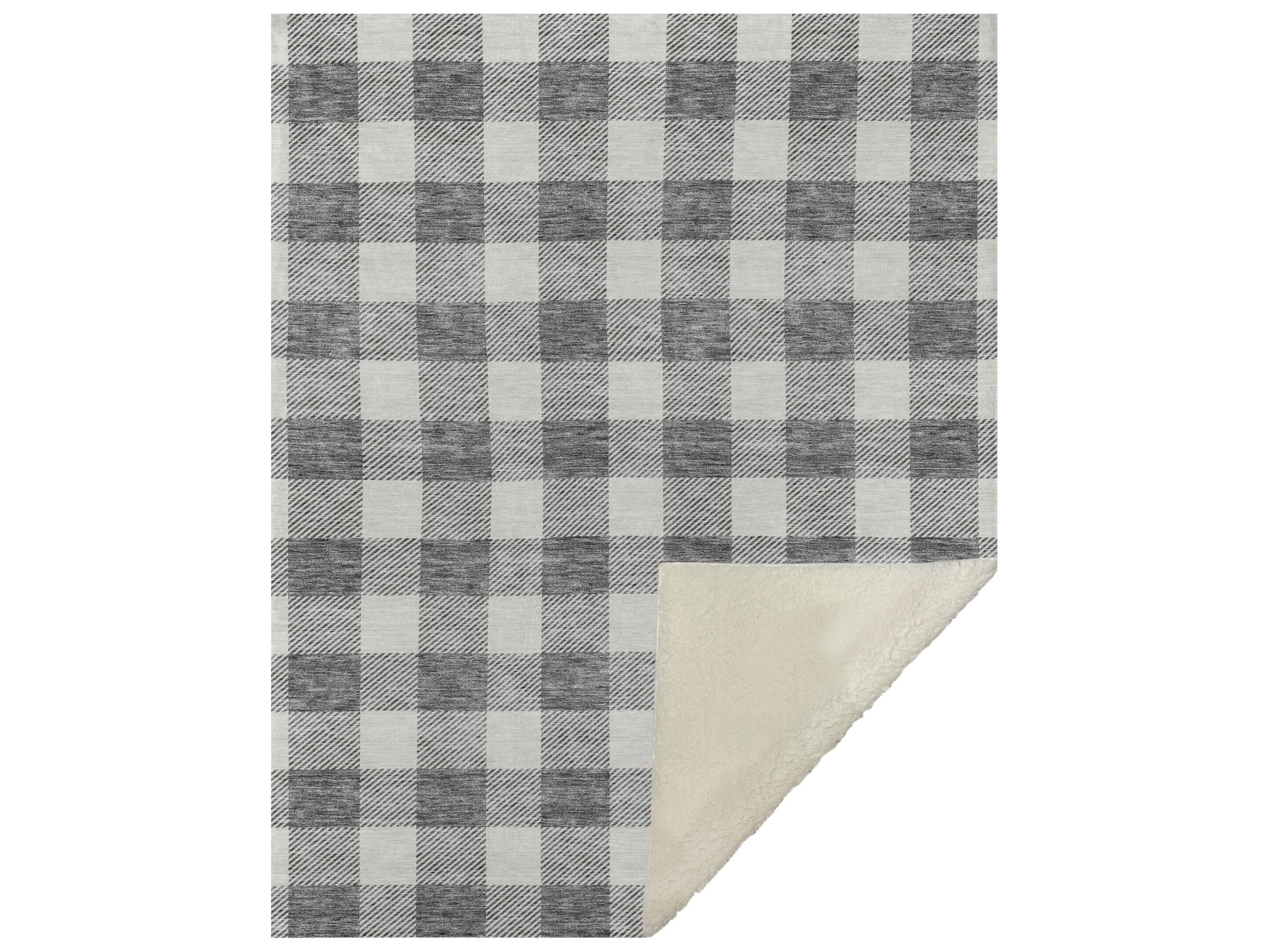 Dalyn Sherpa Gray Polyester Throw