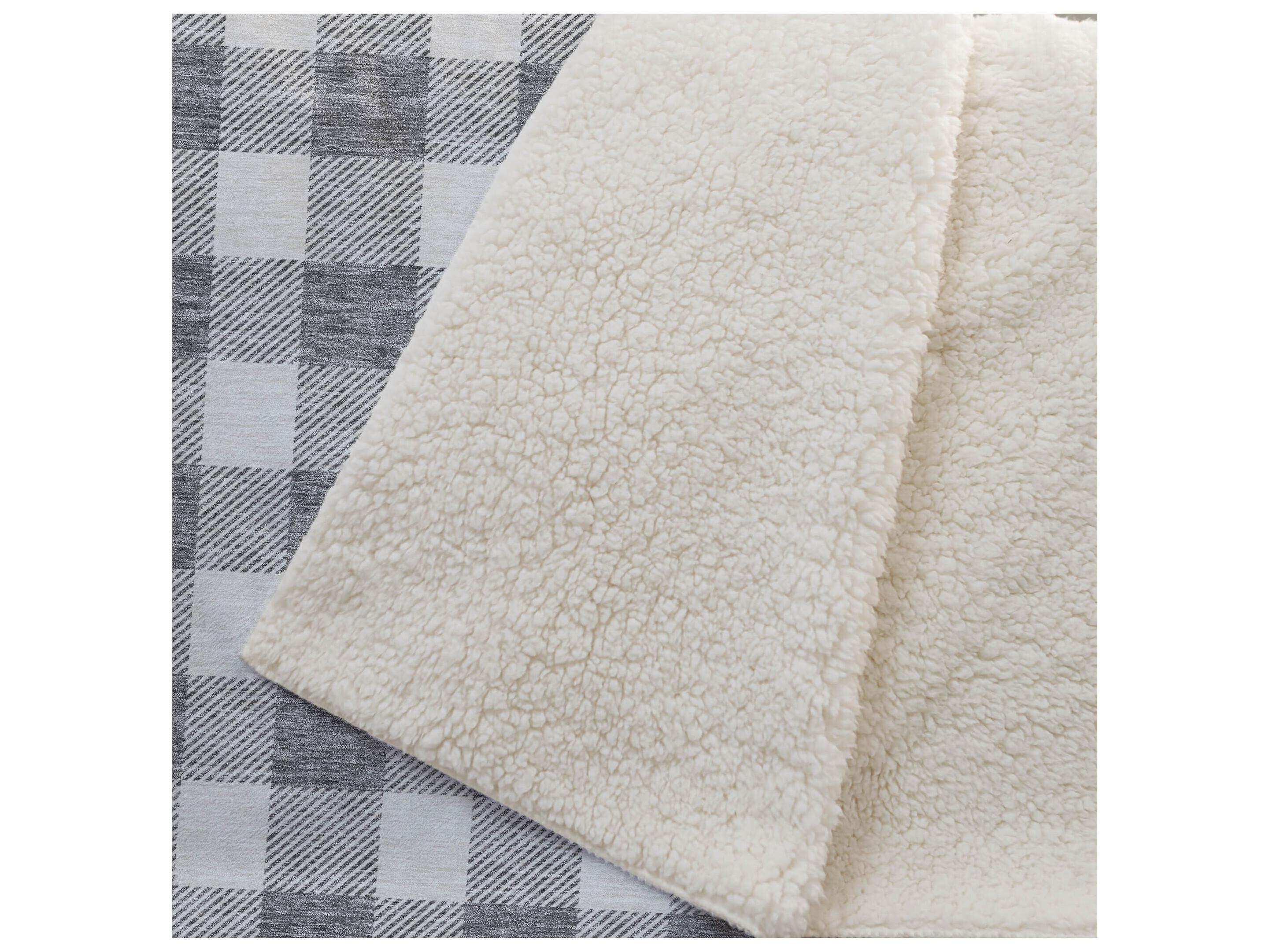 Dalyn Sherpa Gray Polyester Throw