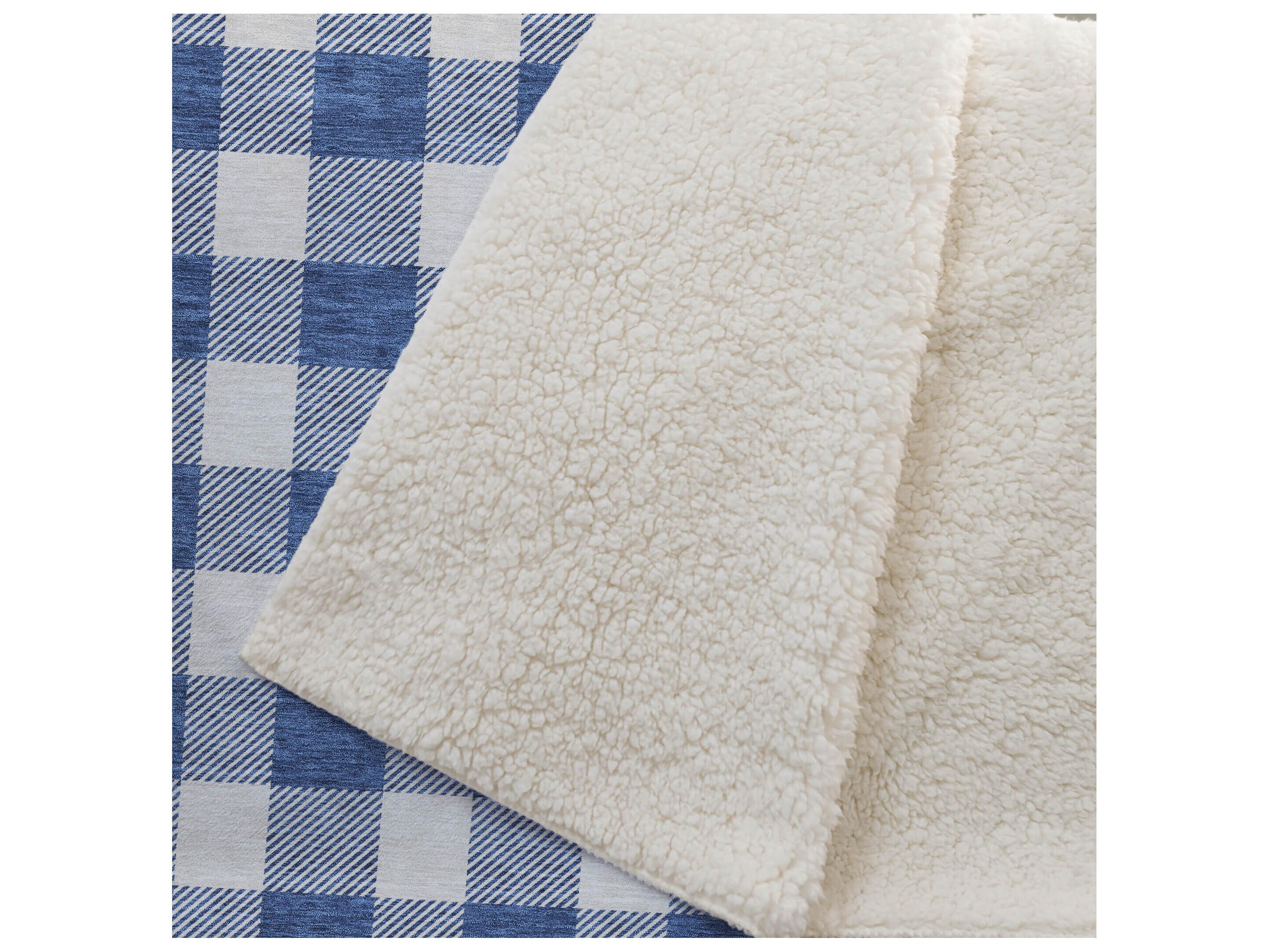 Dalyn Sherpa Blue Polyester Throw