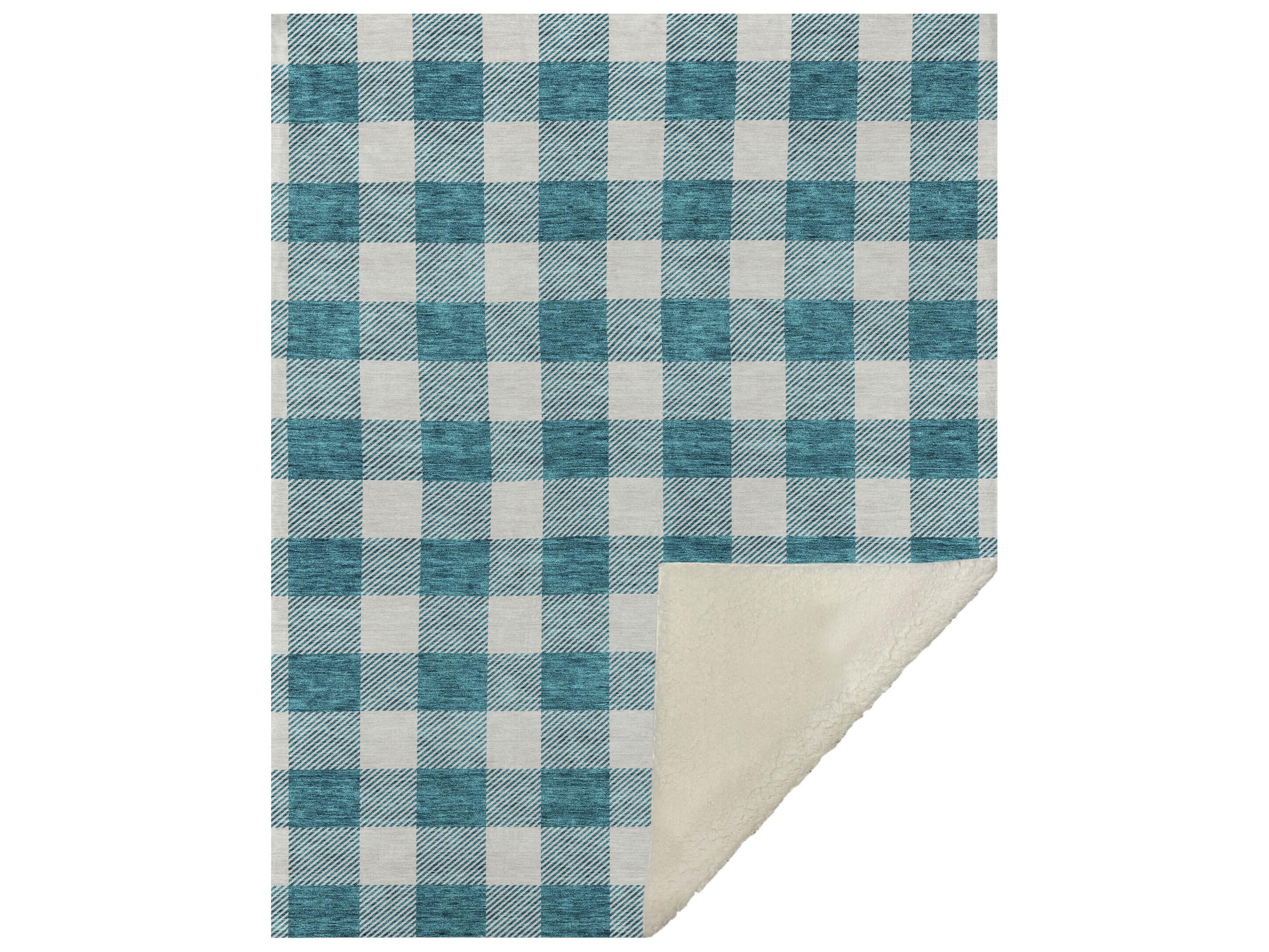 Dalyn Sherpa Teal Polyester Throw