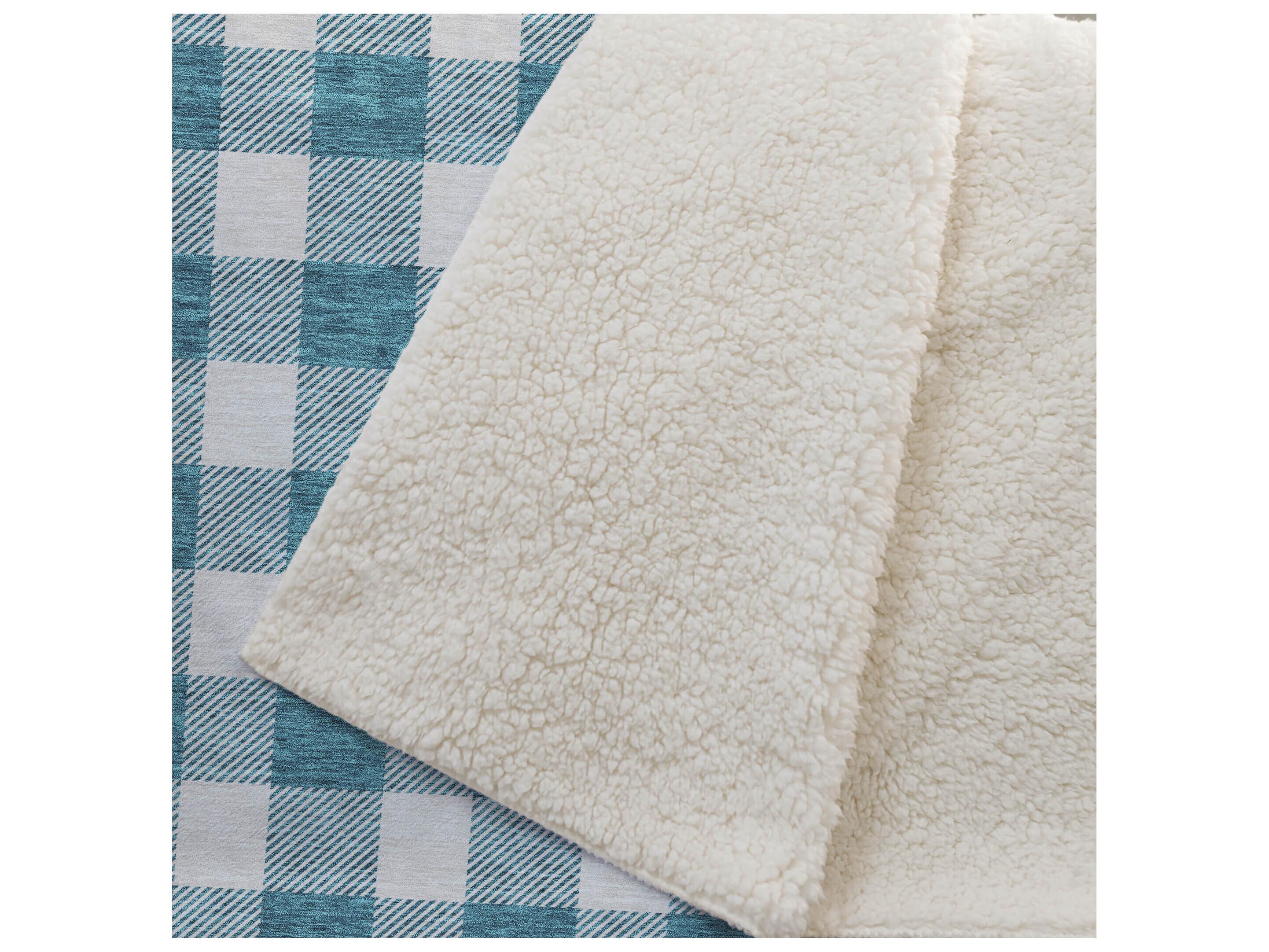 Dalyn Sherpa Teal Polyester Throw