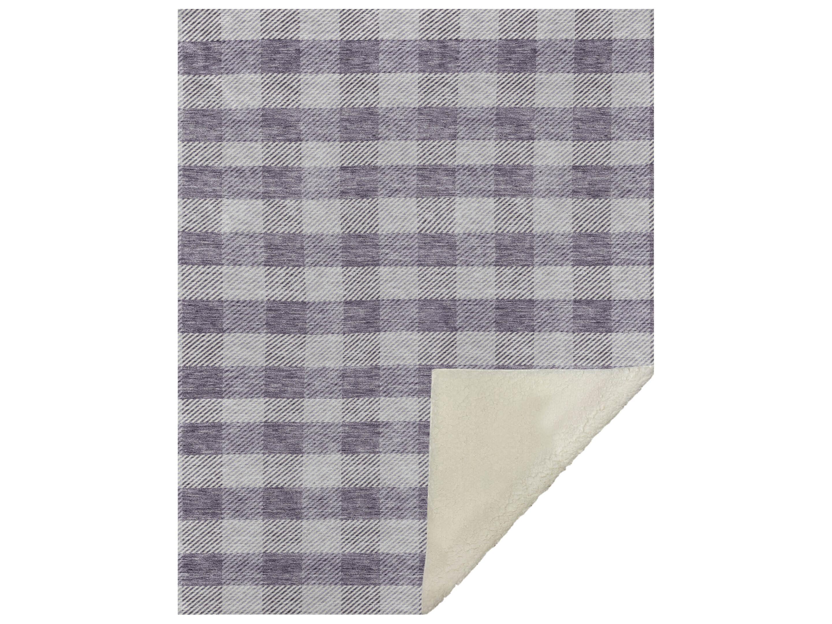 Dalyn Sherpa Purple Polyester Throw