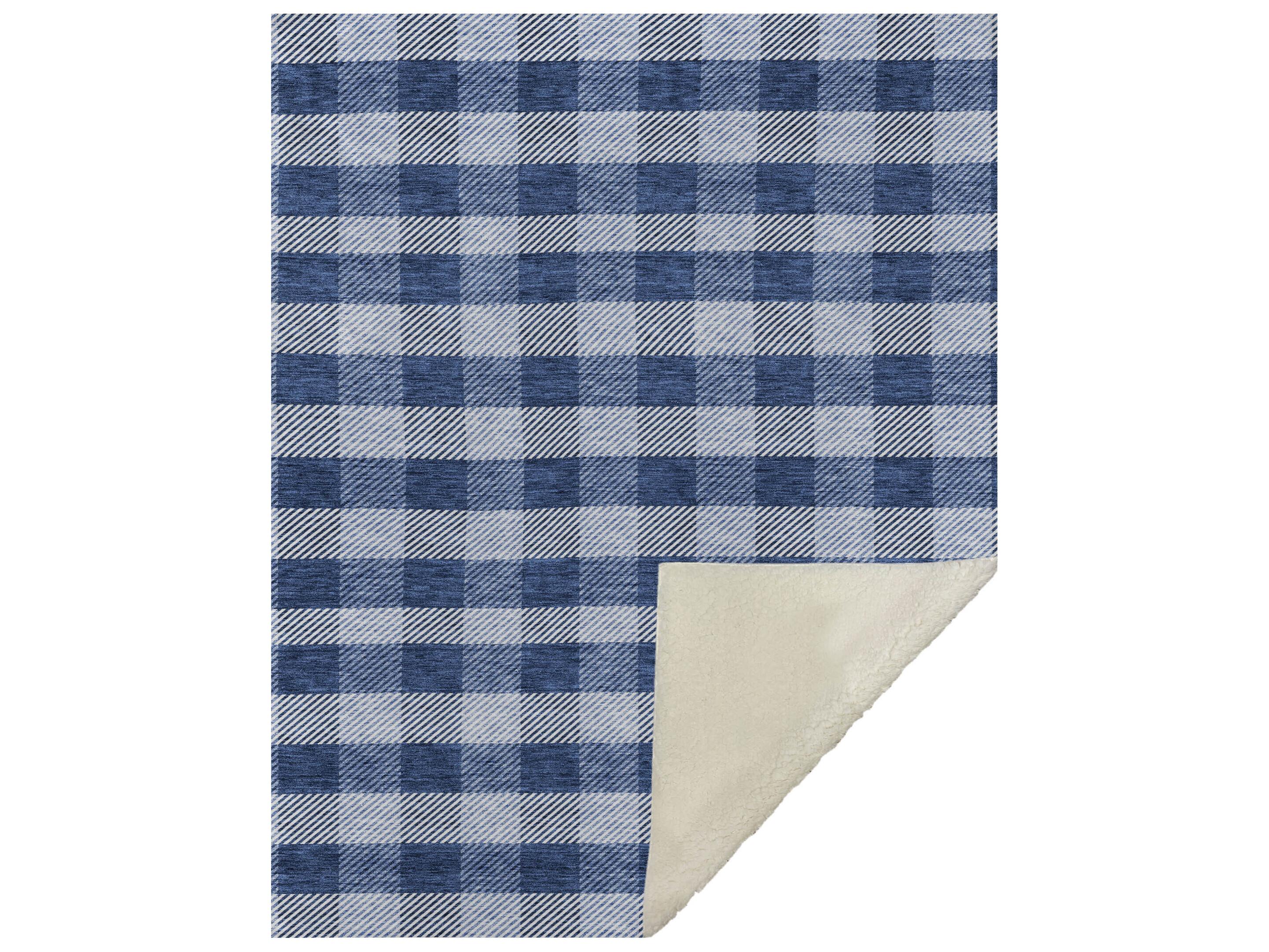 Dalyn Sherpa Blue Polyester Throw