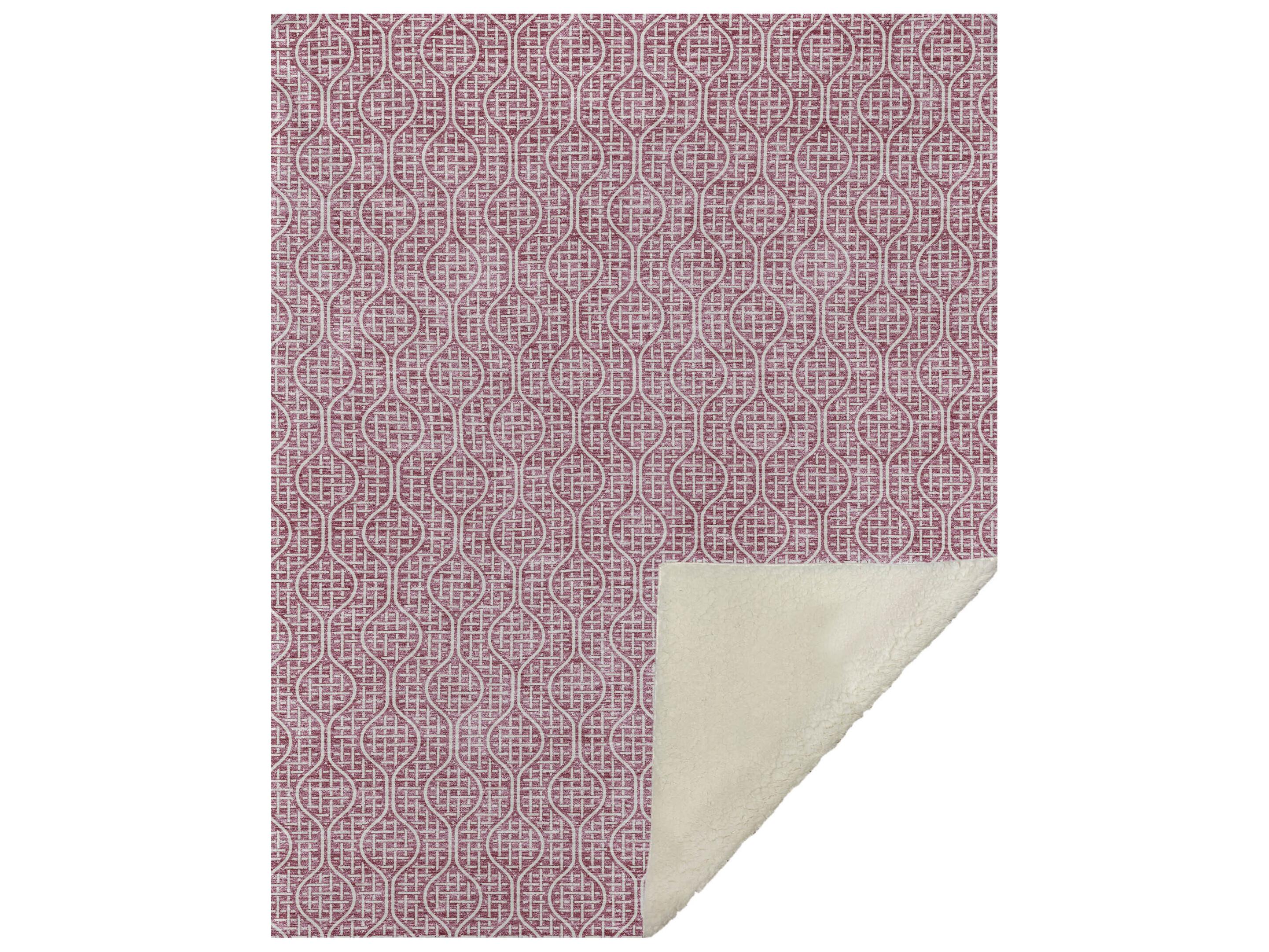 Dalyn Sherpa Pink Polyester Throw