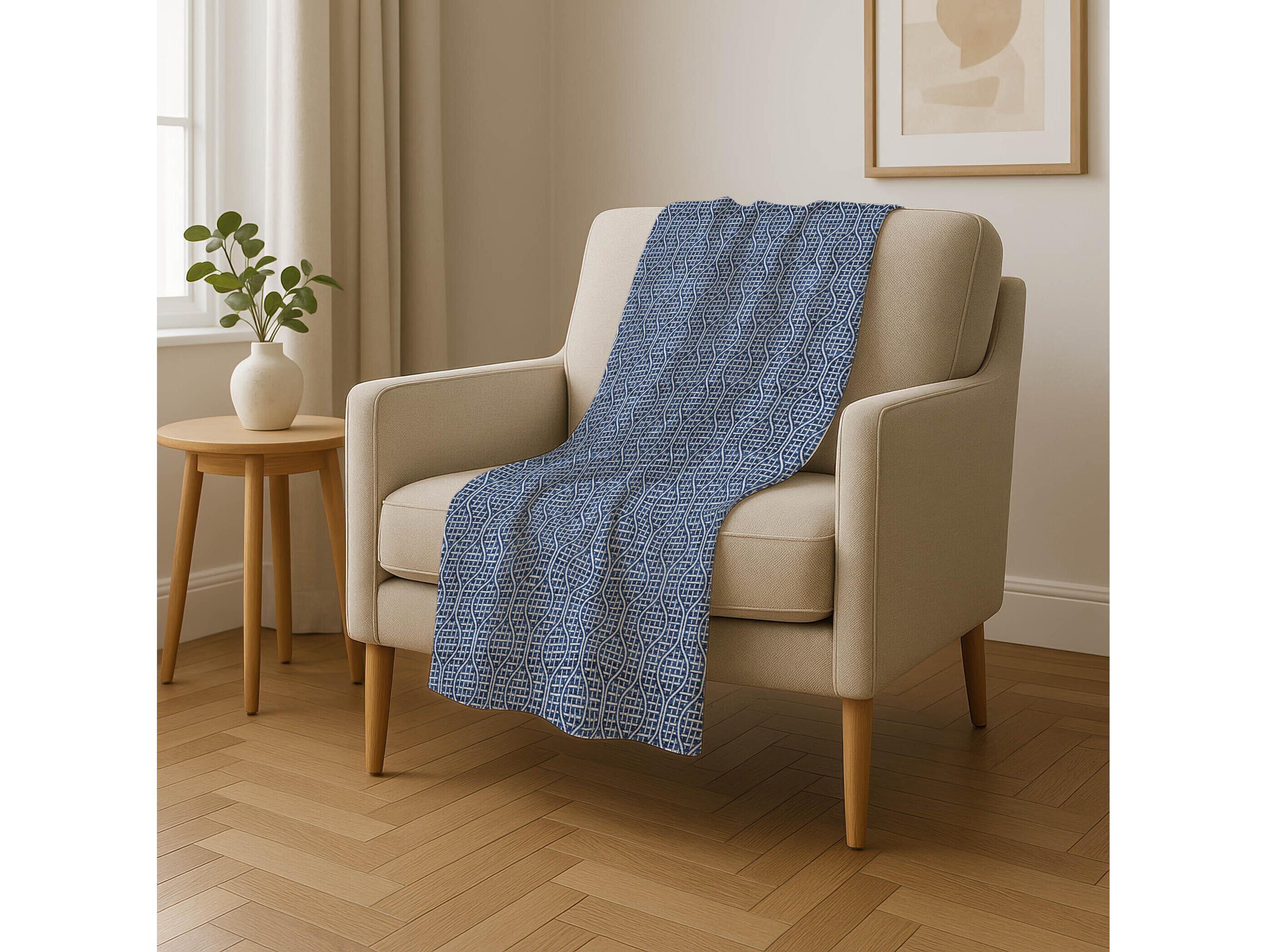 Dalyn Sherpa Blue Polyester Throw