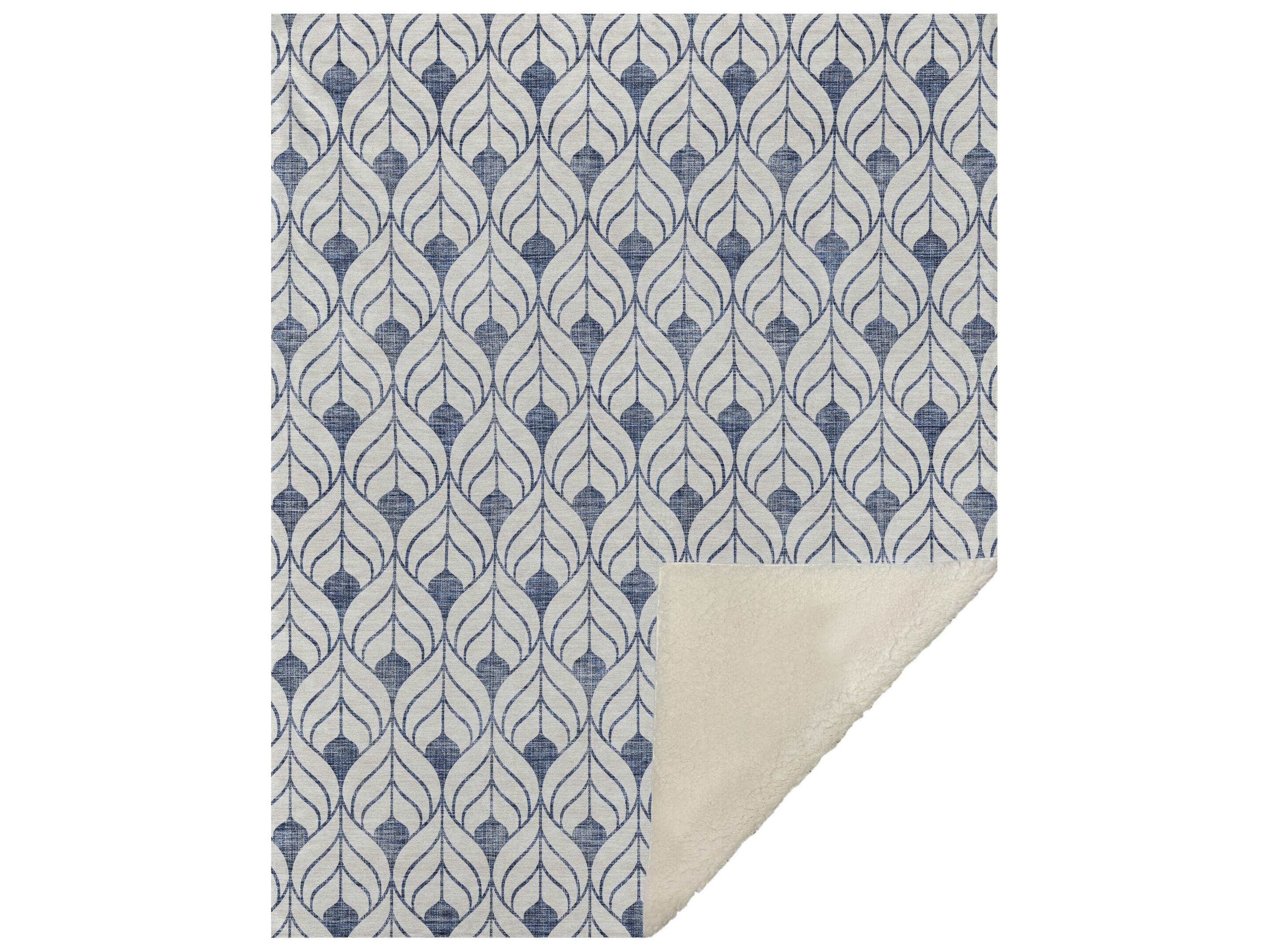 Dalyn Sherpa Blue Polyester Throw