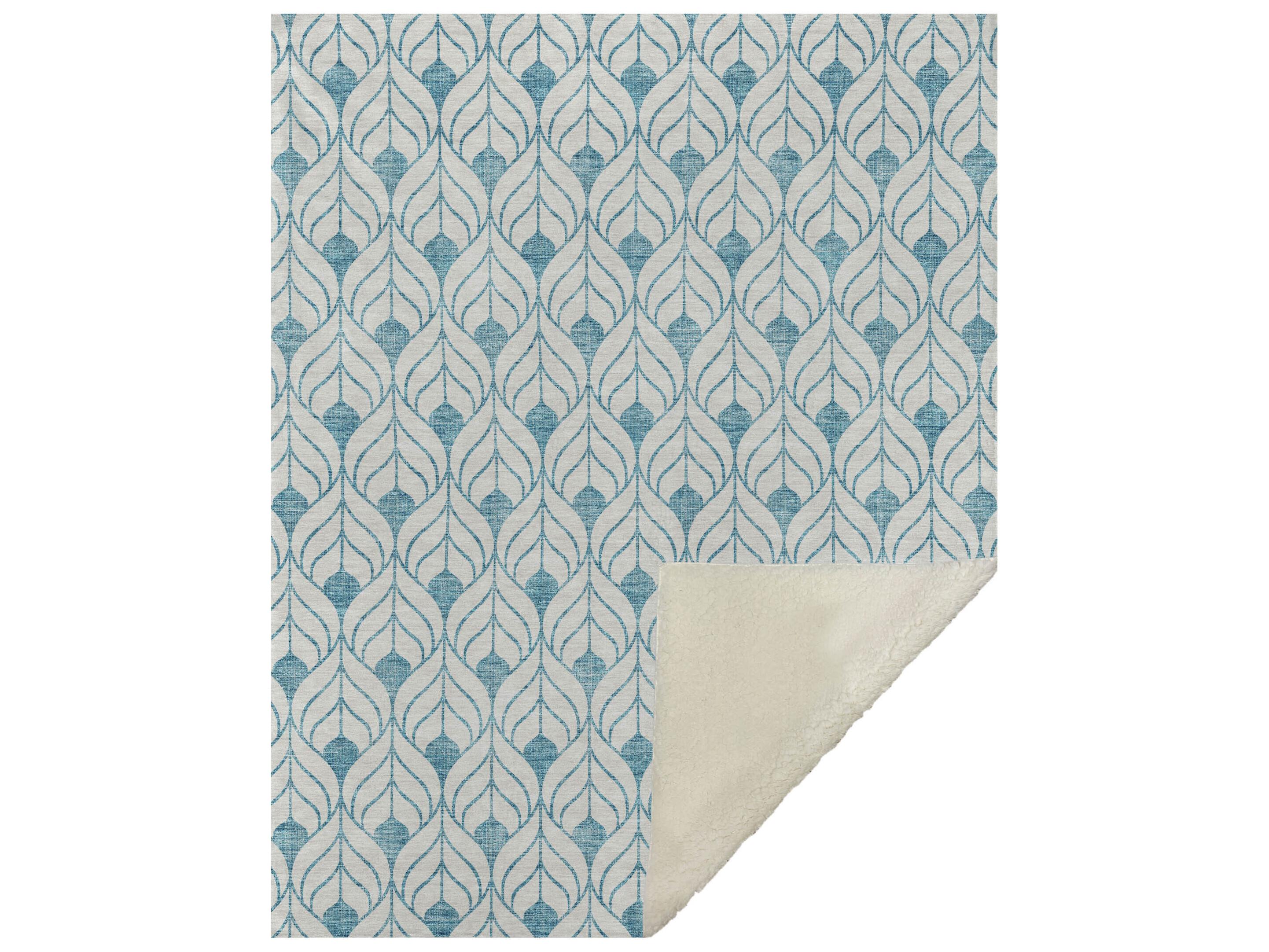 Dalyn Sherpa Teal Polyester Throw