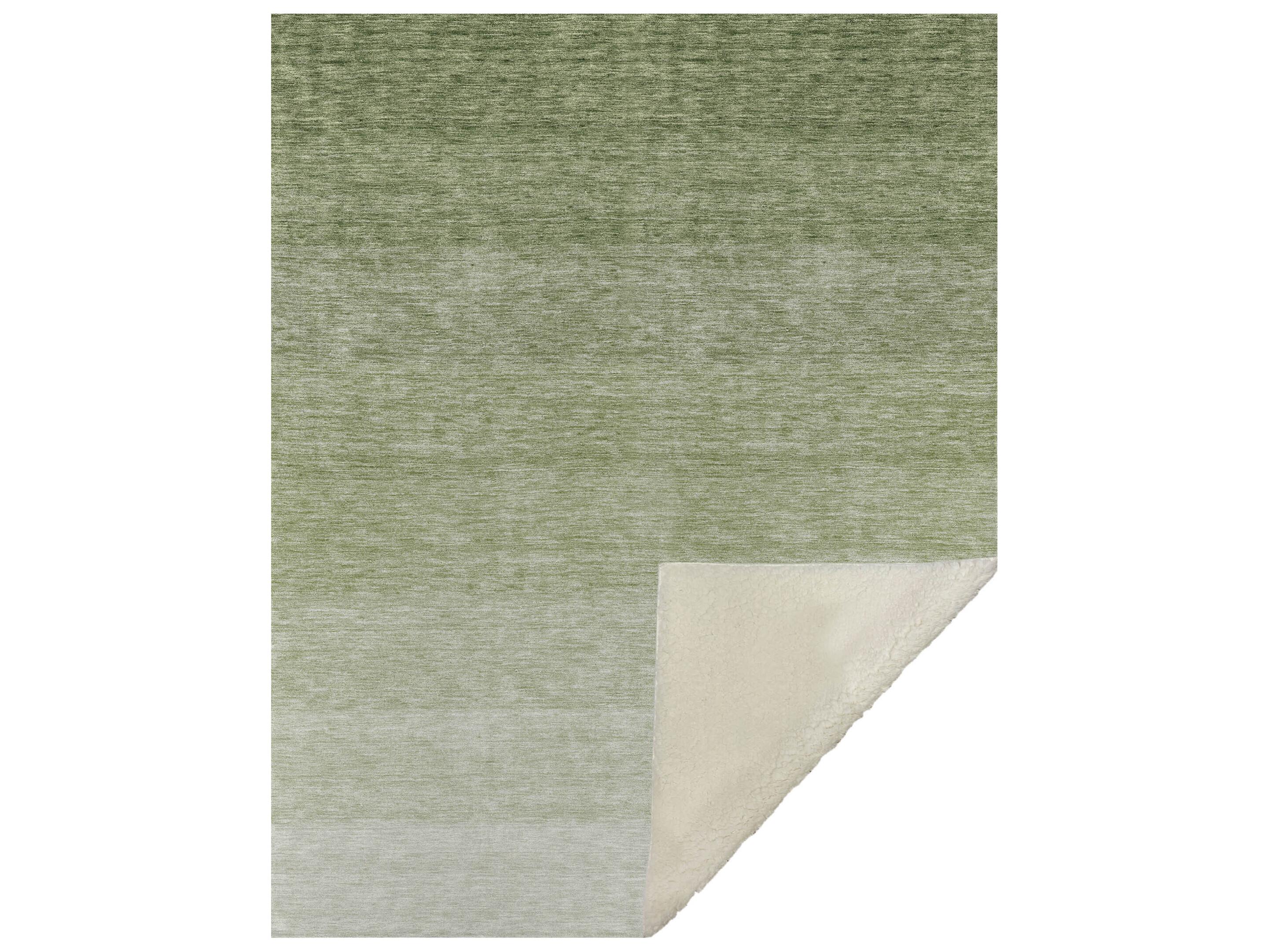 Dalyn Sherpa Green Polyester Throw