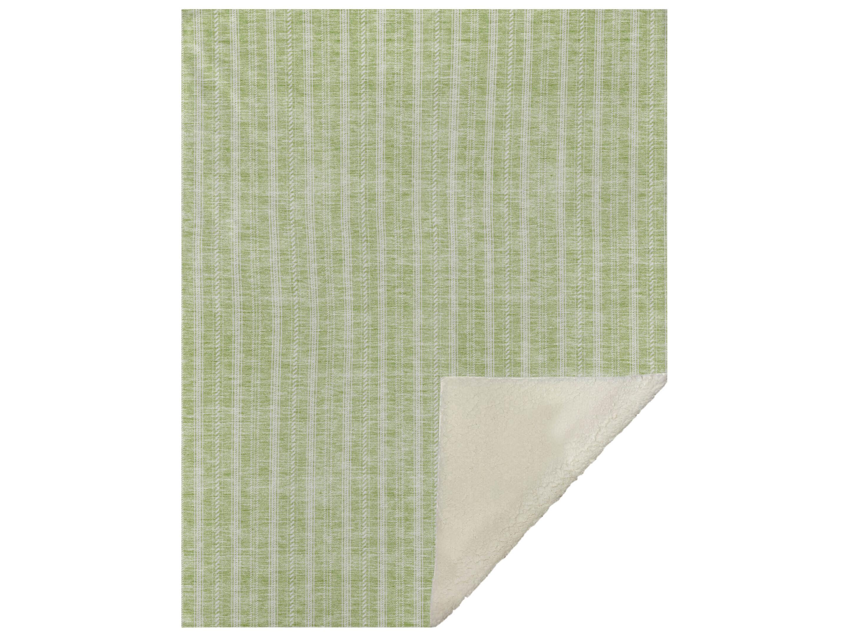 Dalyn Sherpa Green Polyester Throw