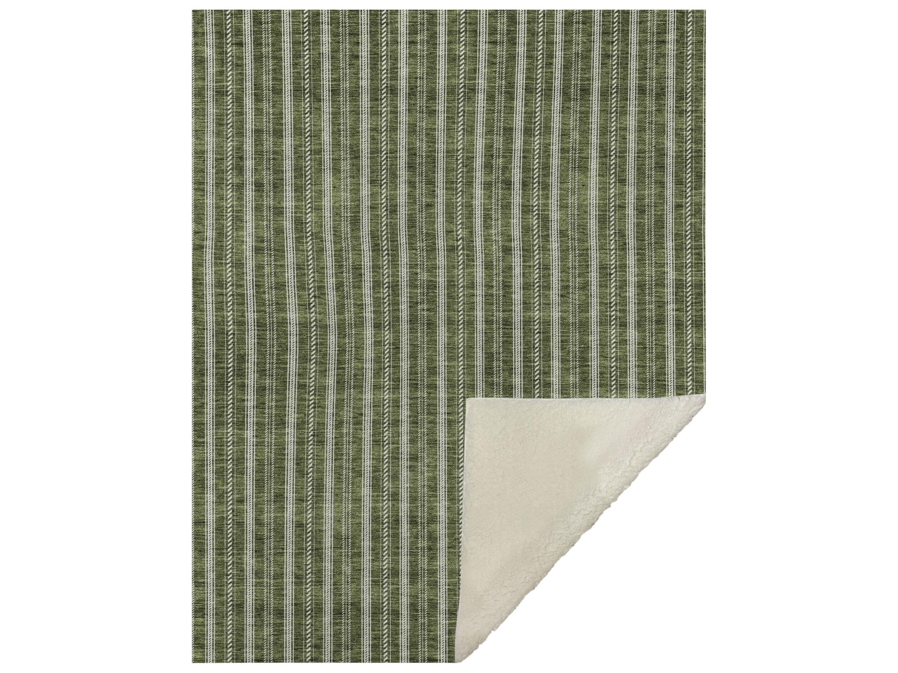 Dalyn Sherpa Green Polyester Throw